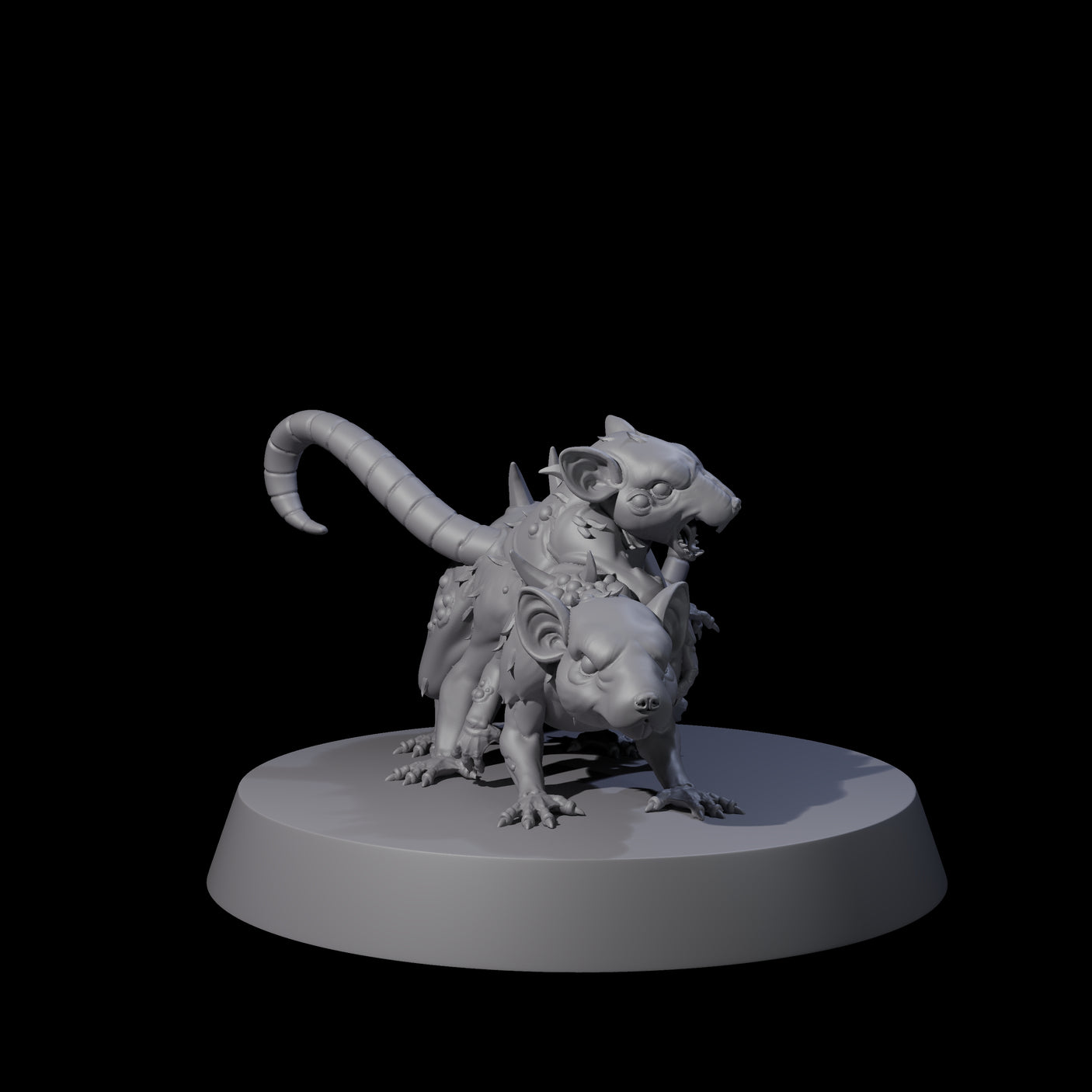 Mutated Double Rat Miniature for Dungeons and Dragons, Pathfinder or other TTRPGs