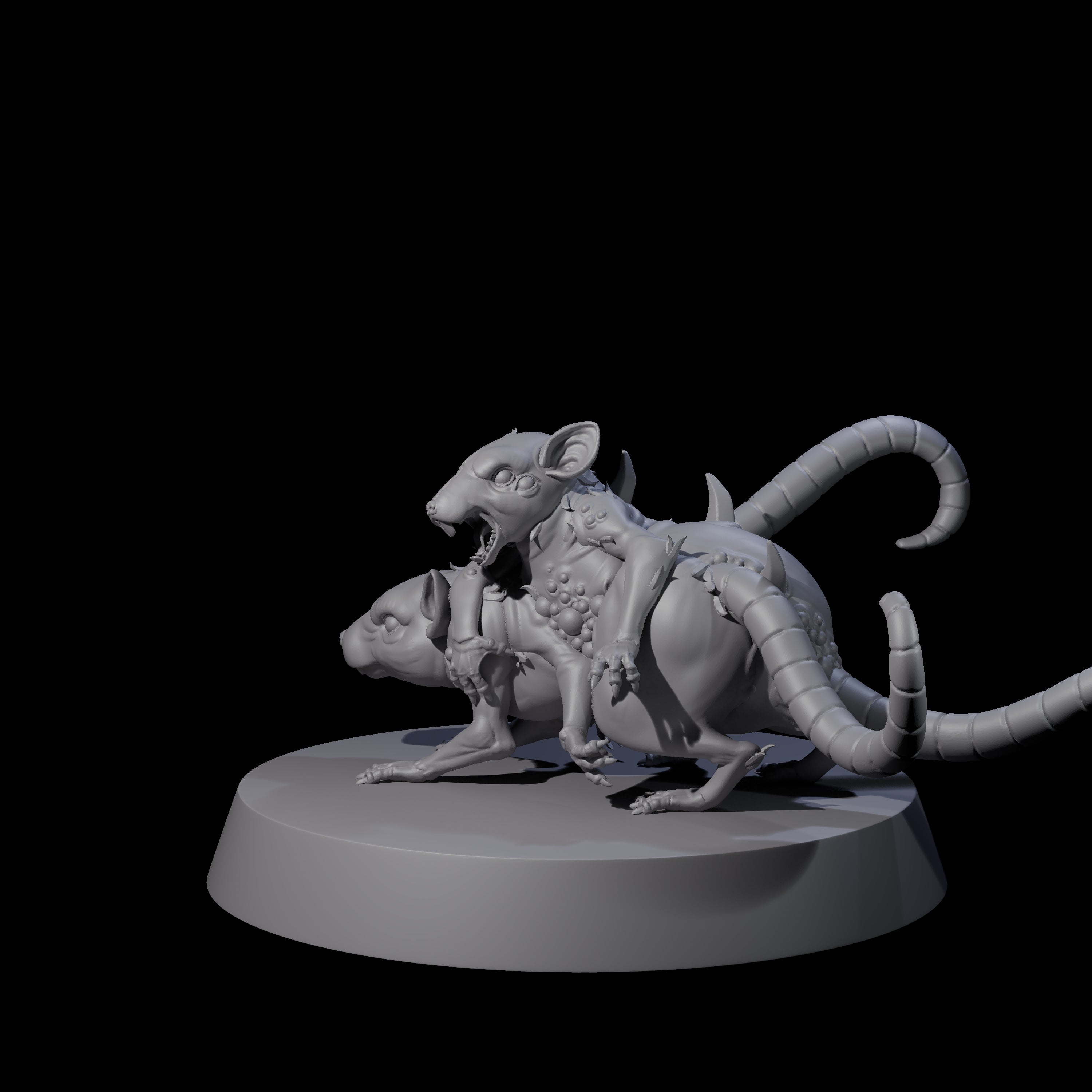 Mutated Double Rat Miniature for Dungeons and Dragons, Pathfinder or other TTRPGs
