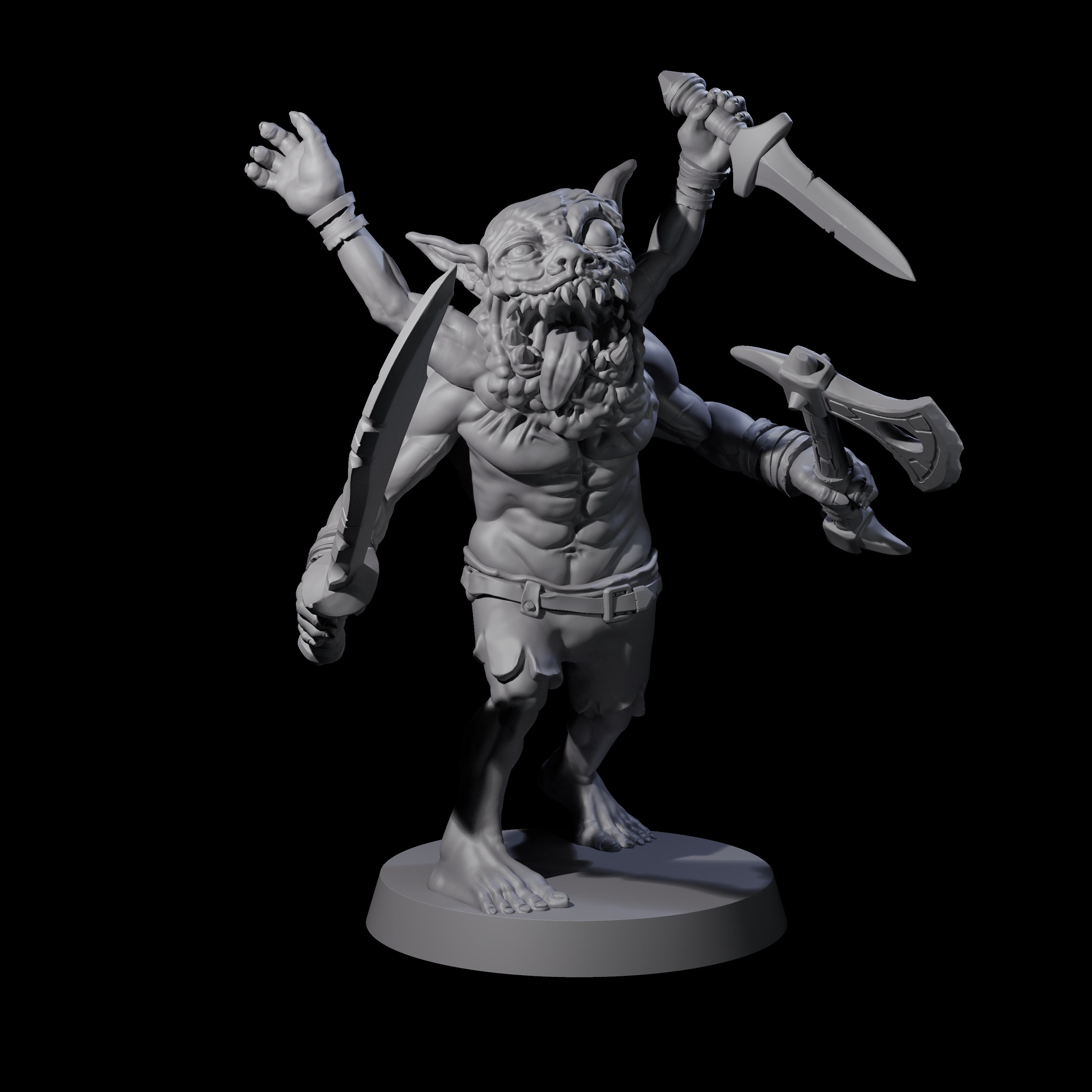 Mutated Goblin Champion Koruvus Miniature for Dungeons and Dragons, Pathfinder or other TTRPGs