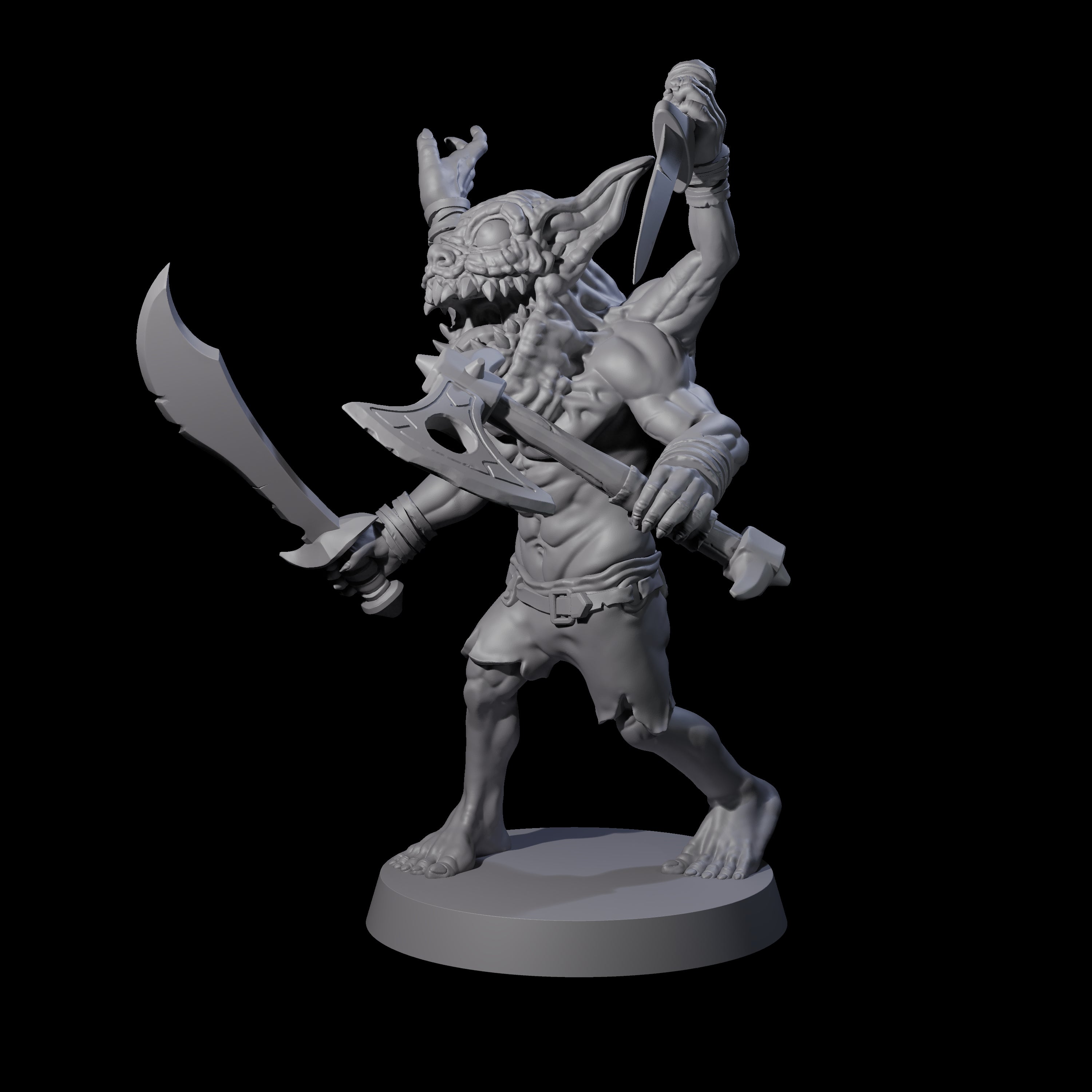 Mutated Goblin Champion Koruvus Miniature for Dungeons and Dragons, Pathfinder or other TTRPGs