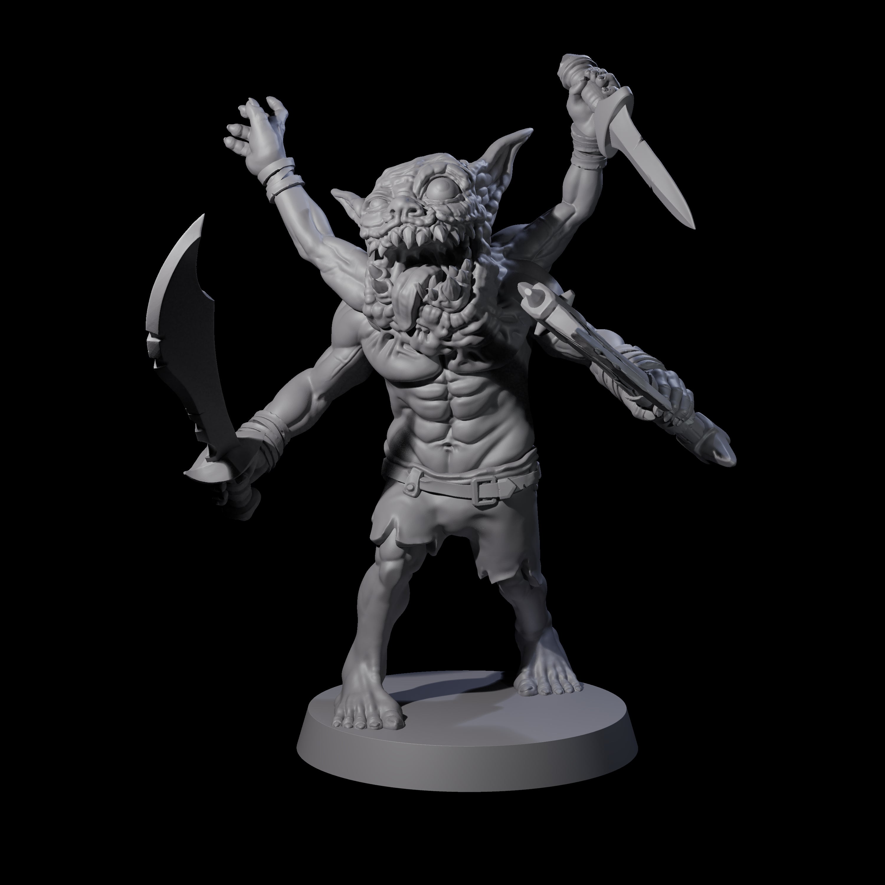 Mutated Goblin Champion Koruvus Miniature for Dungeons and Dragons, Pathfinder or other TTRPGs