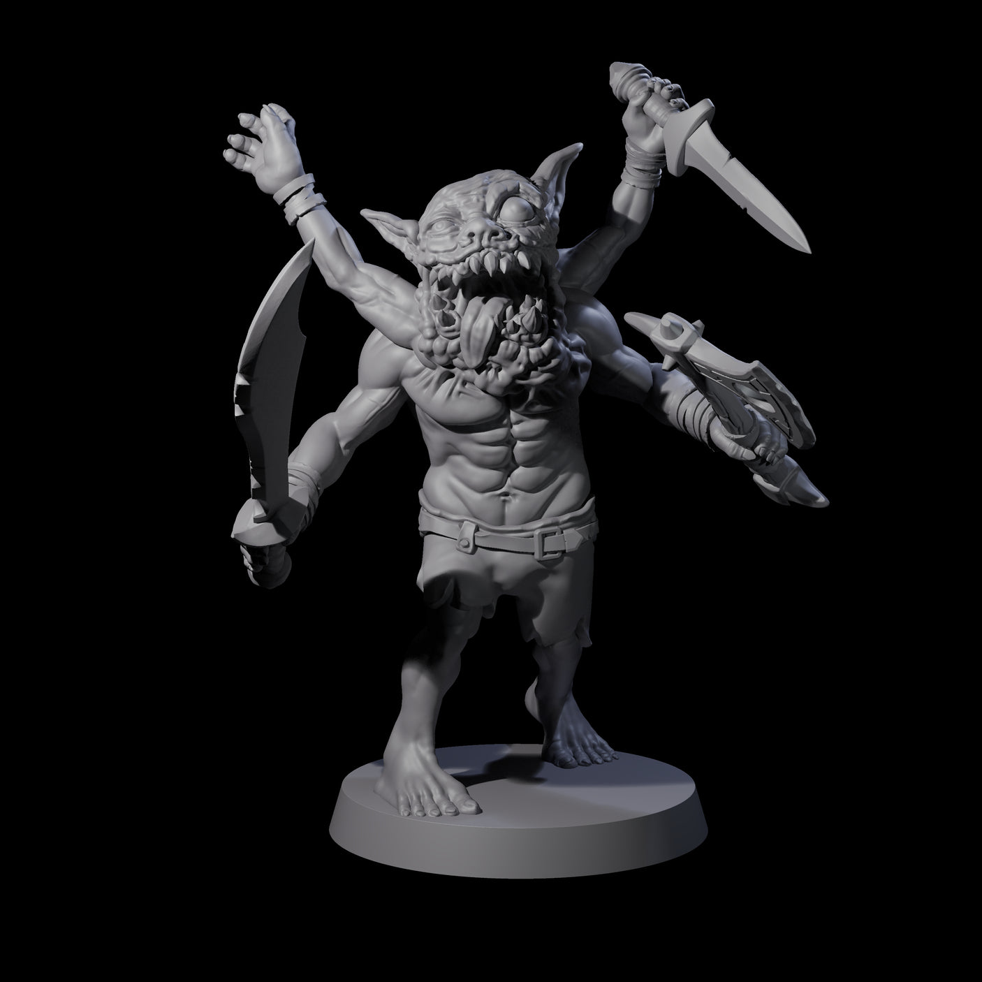 Mutated Goblin Champion Koruvus Miniature for Dungeons and Dragons, Pathfinder or other TTRPGs