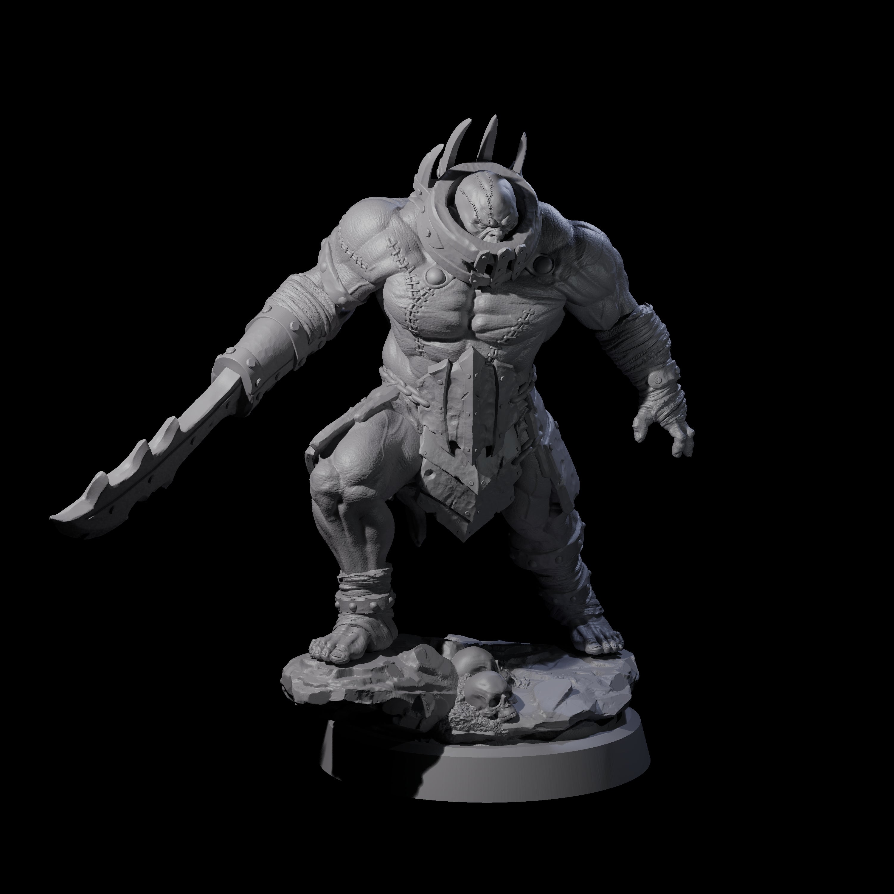 Muzzled Orc Pit Fighter Miniature for Dungeons and Dragons, Pathfinder or other TTRPGs