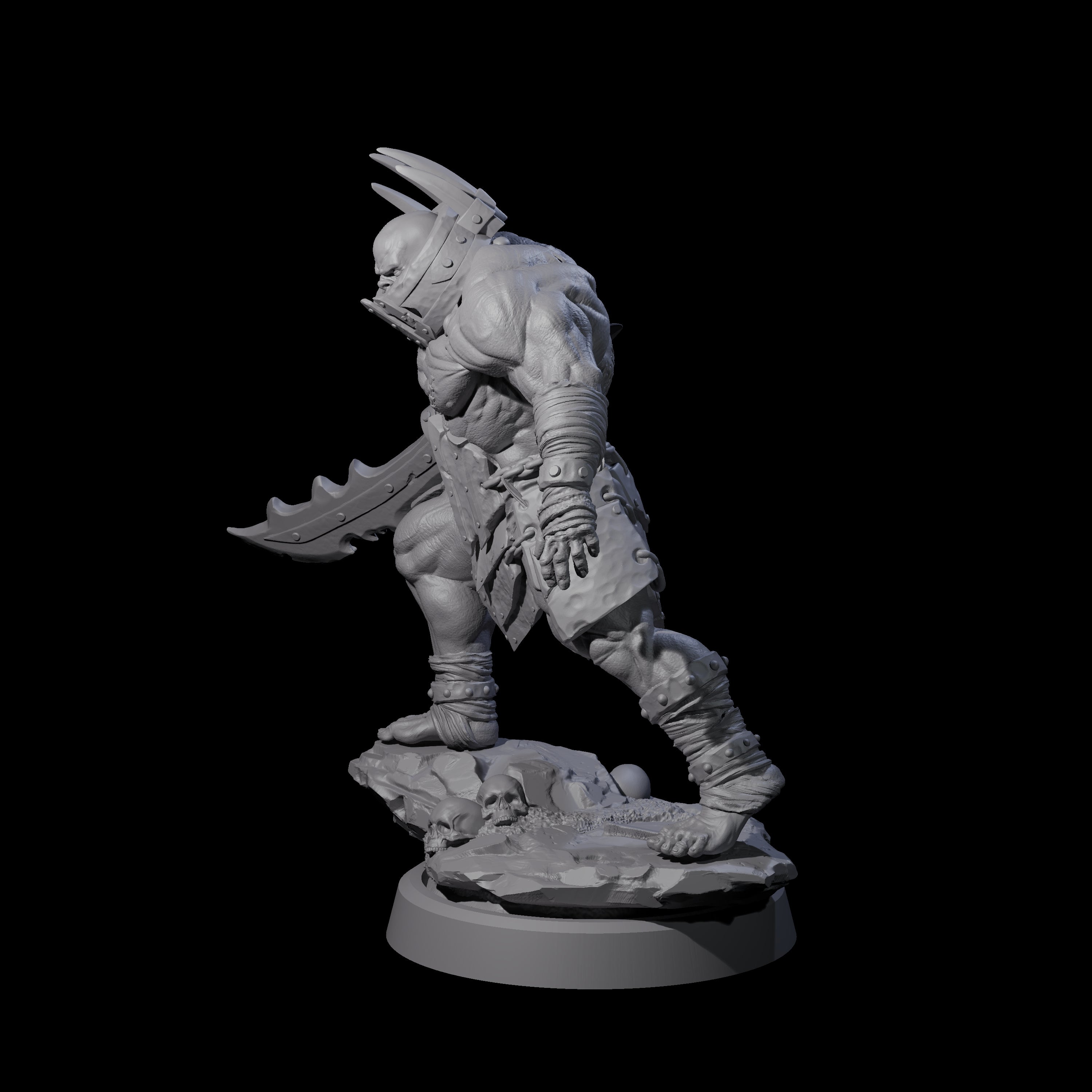 Muzzled Orc Pit Fighter Miniature for Dungeons and Dragons, Pathfinder or other TTRPGs
