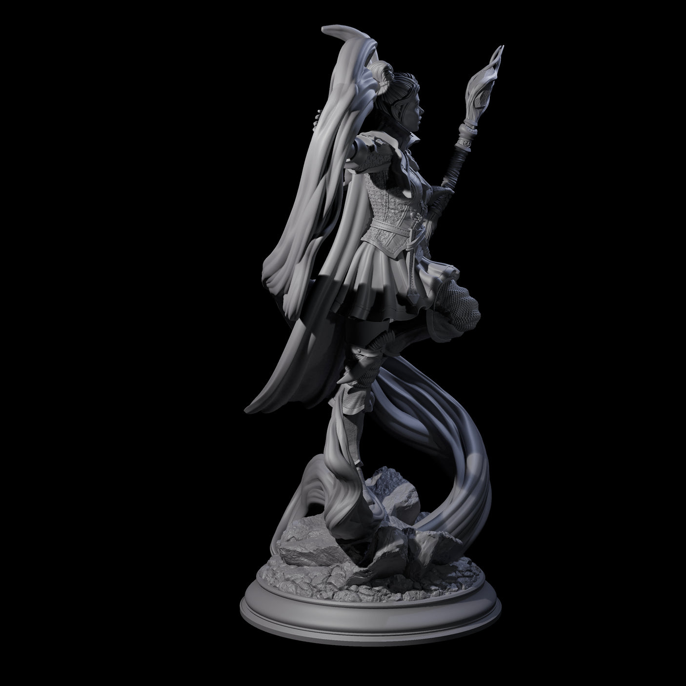 Mystic Elf Sorceress Miniature for Dungeons and Dragons, Pathfinder or other TTRPGs