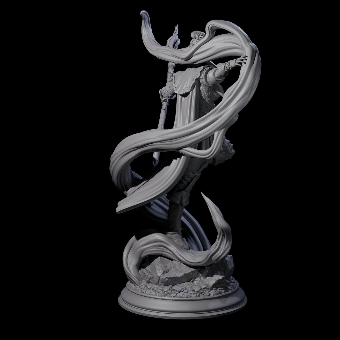 Mystic Elf Sorceress Miniature for Dungeons and Dragons, Pathfinder or other TTRPGs