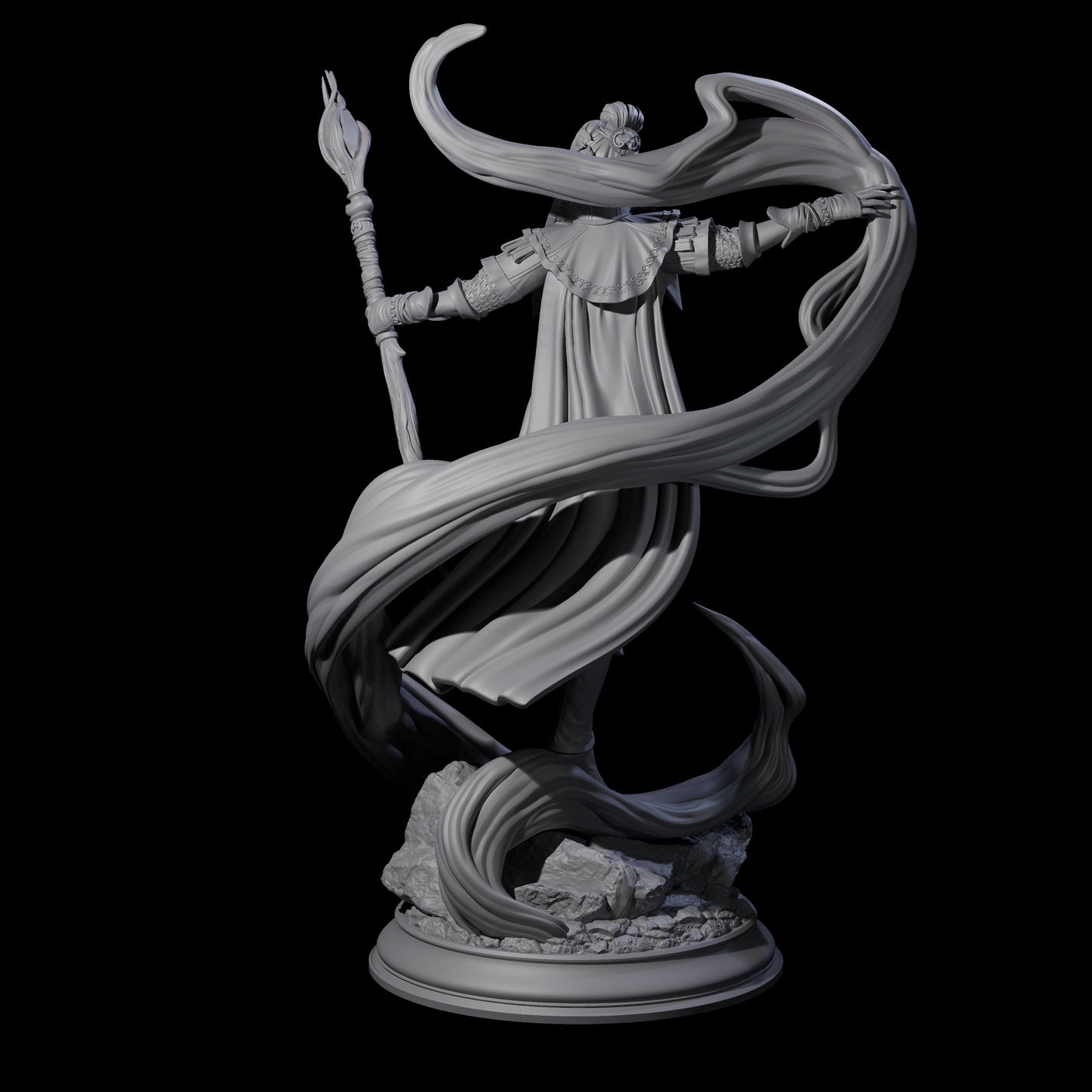 Mystic Elf Sorceress Miniature for Dungeons and Dragons, Pathfinder or other TTRPGs