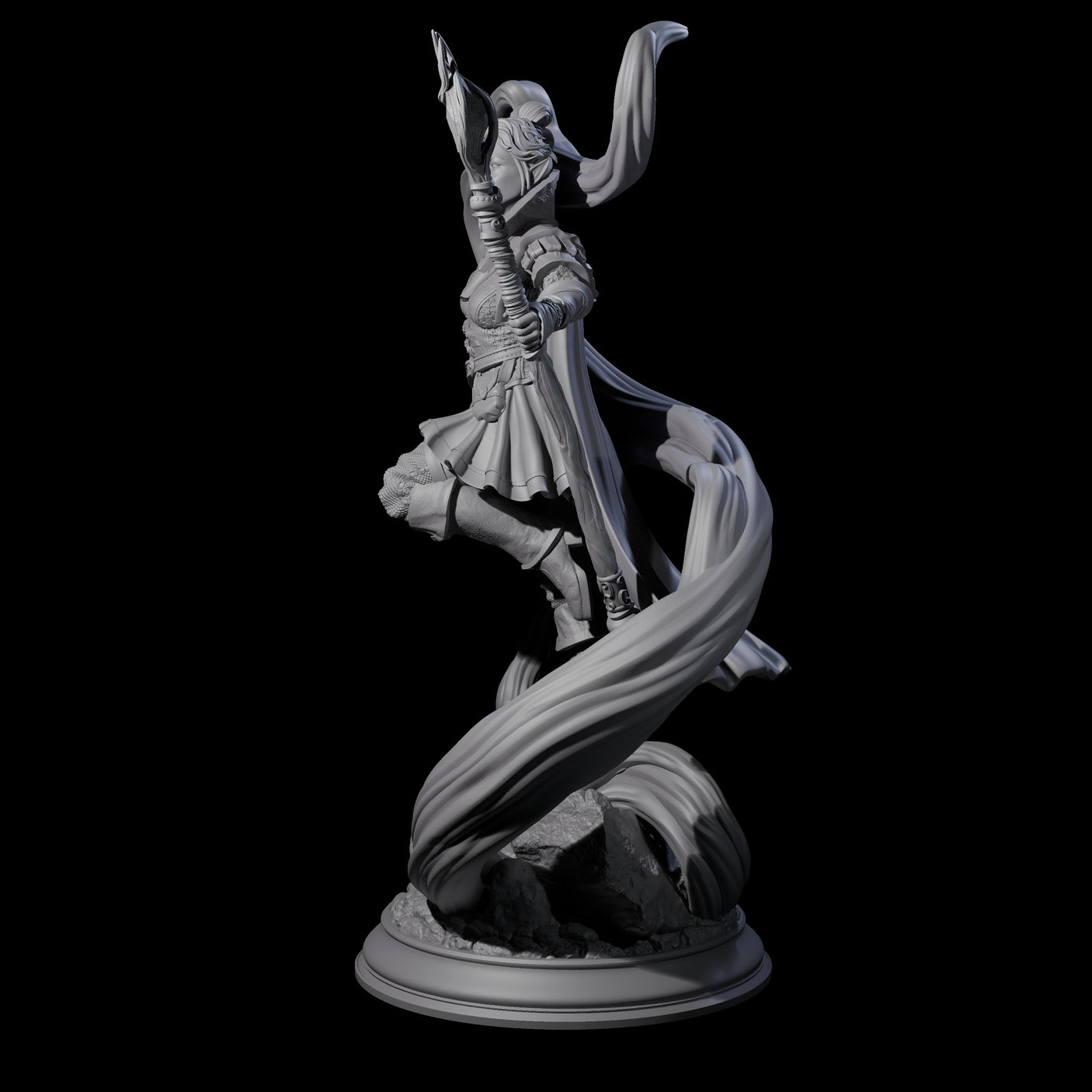 Mystic Elf Sorceress Miniature for Dungeons and Dragons, Pathfinder or other TTRPGs