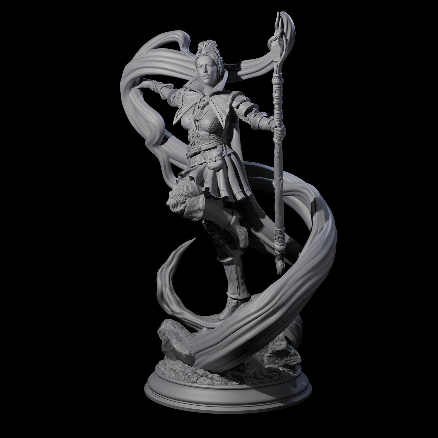 Mystic Elf Sorceress Miniature for Dungeons and Dragons, Pathfinder or other TTRPGs