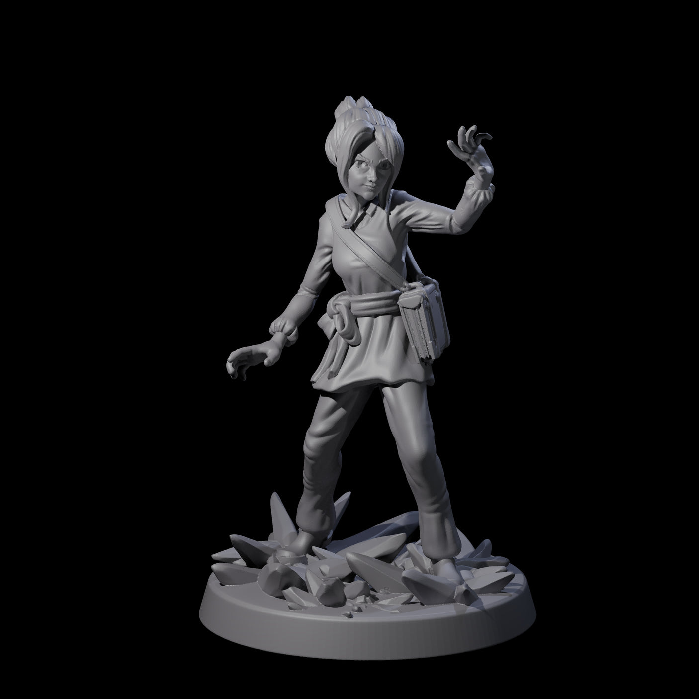 Mystical Human Crystal Wizard Miniature for Dungeons and Dragons, Pathfinder or other TTRPGs