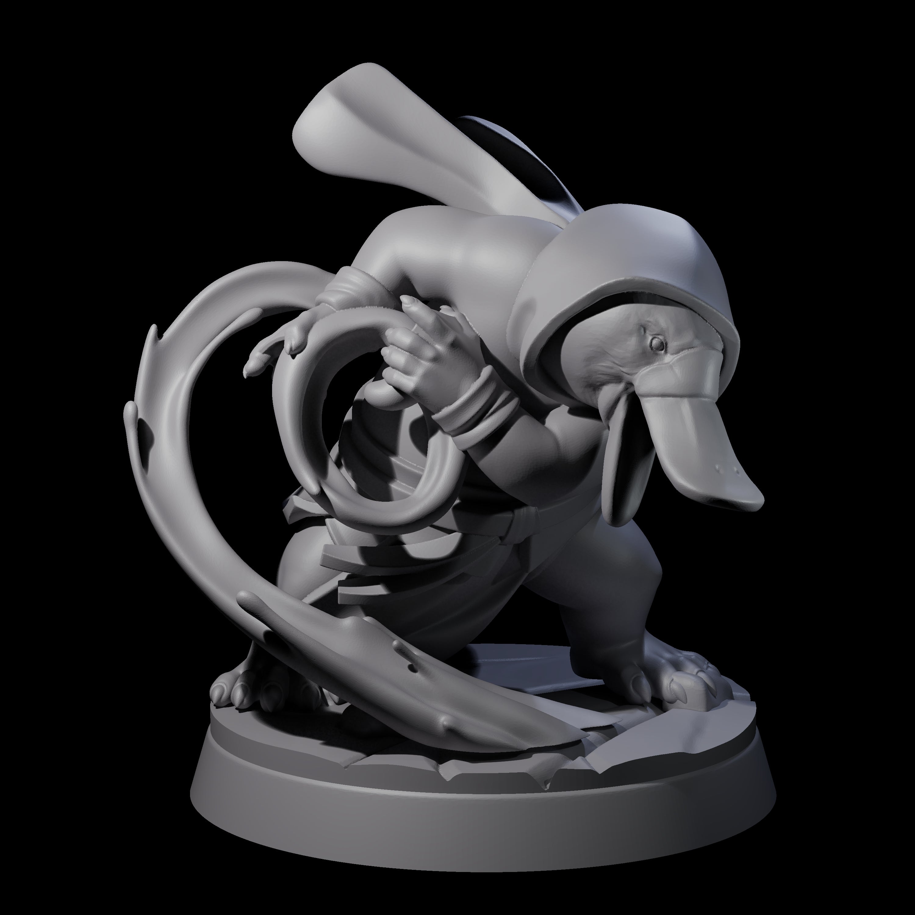Mystical Platypus Waterbender Miniature for Dungeons and Dragons, Pathfinder or other TTRPGs