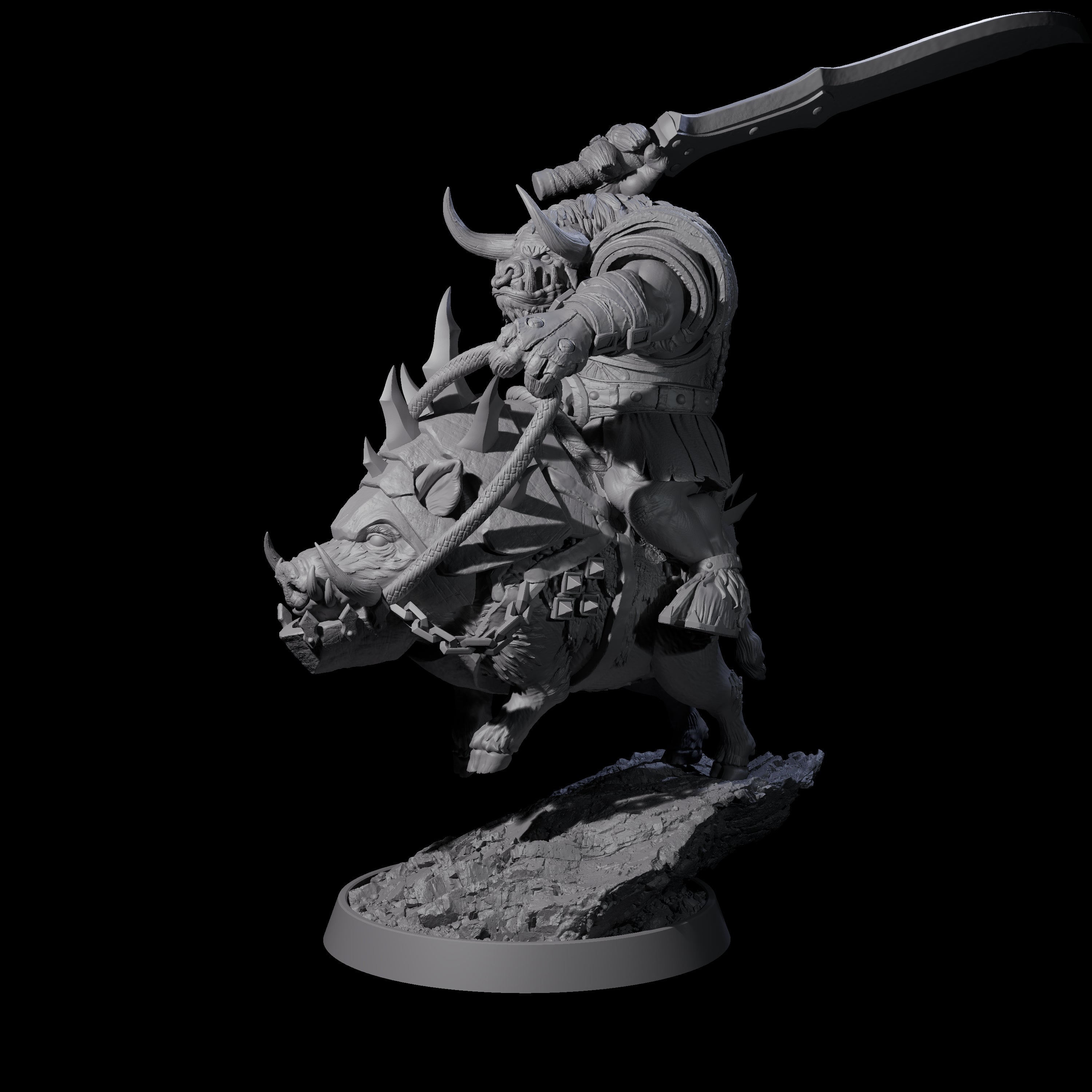 Mythical Minotaur on War Pig A Miniature for Dungeons and Dragons, Pathfinder or other TTRPGs
