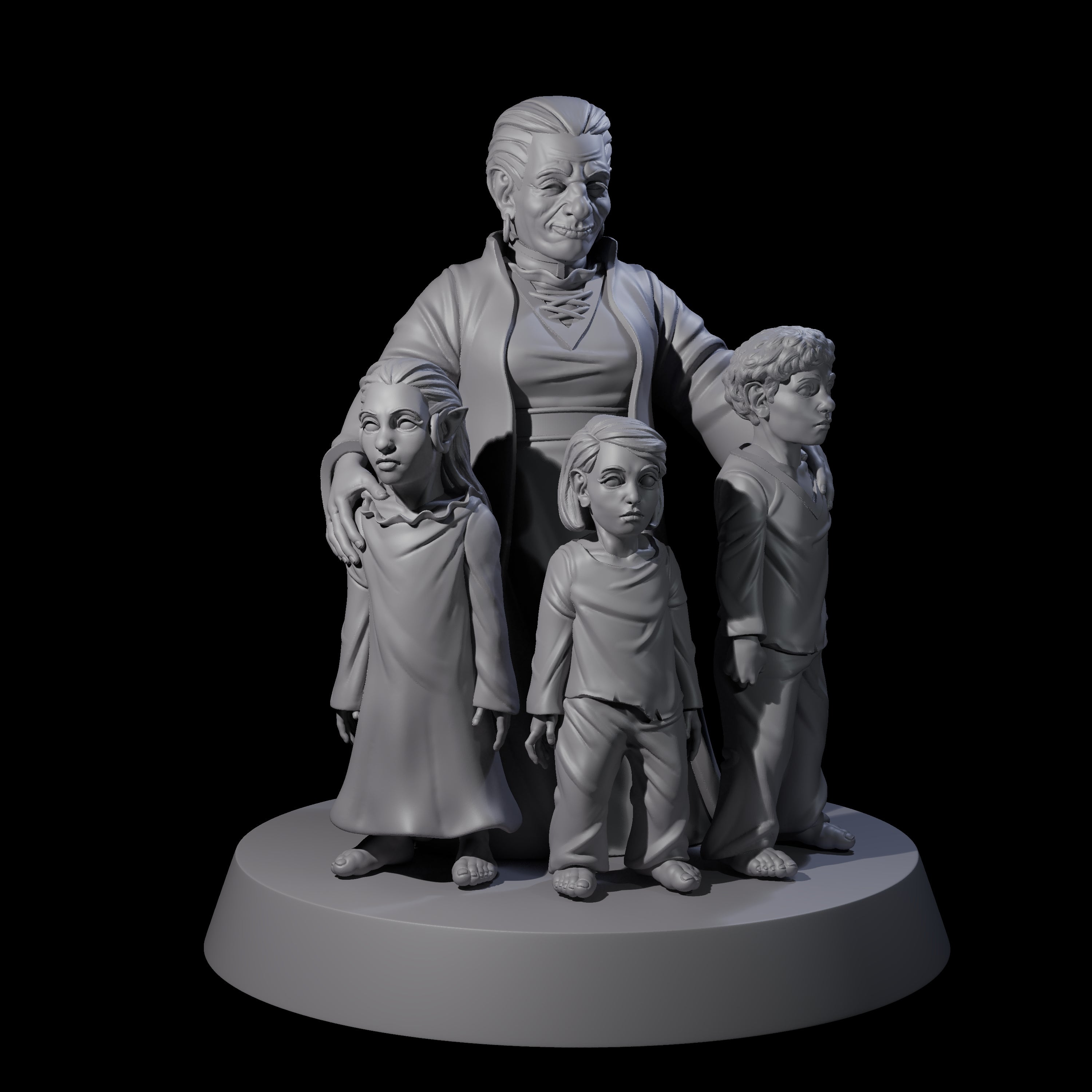 Nana and the Orphans Miniature for Dungeons and Dragons, Pathfinder or other TTRPGs