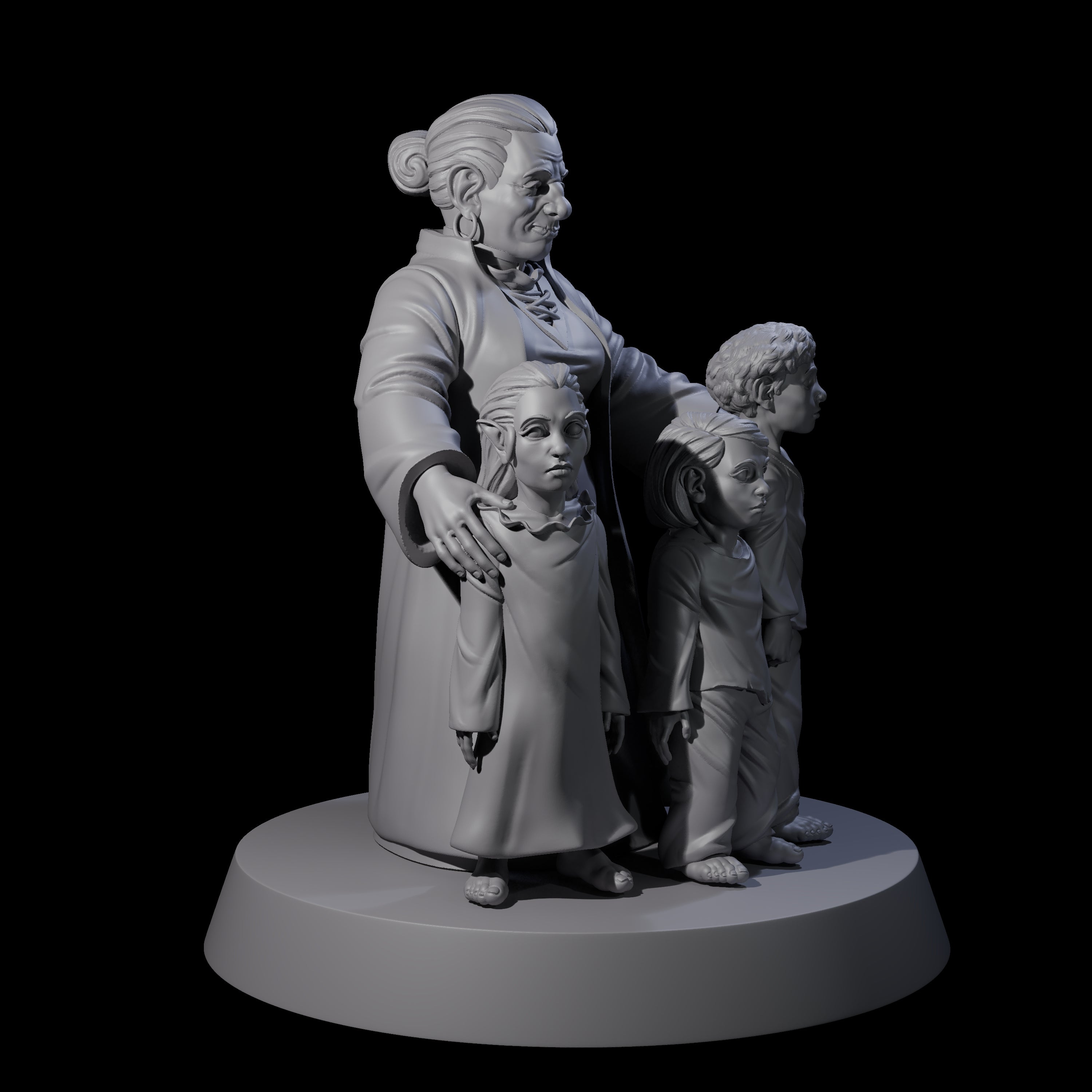Nana and the Orphans Miniature for Dungeons and Dragons, Pathfinder or other TTRPGs