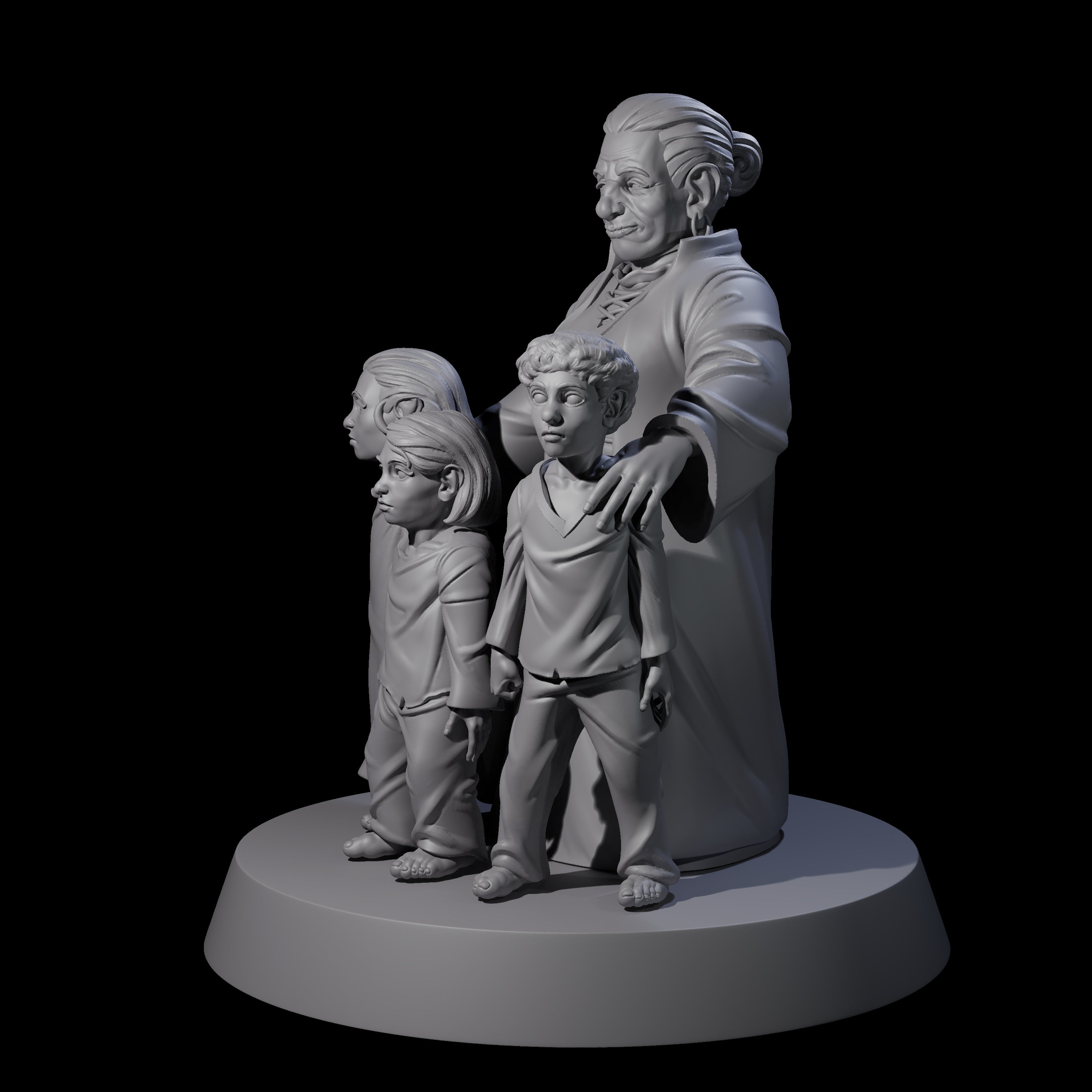 Nana and the Orphans Miniature for Dungeons and Dragons, Pathfinder or other TTRPGs