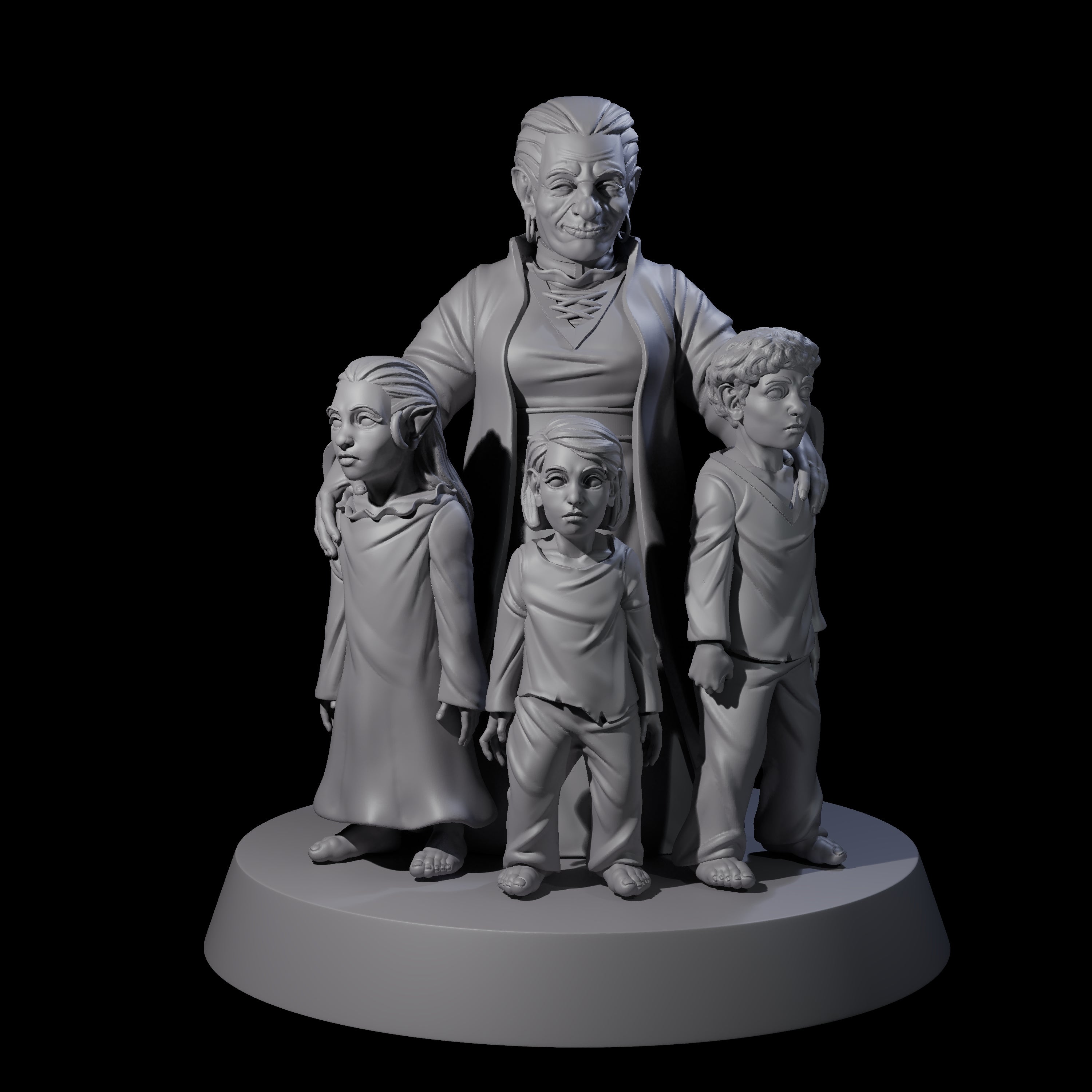 Nana and the Orphans Miniature for Dungeons and Dragons, Pathfinder or other TTRPGs