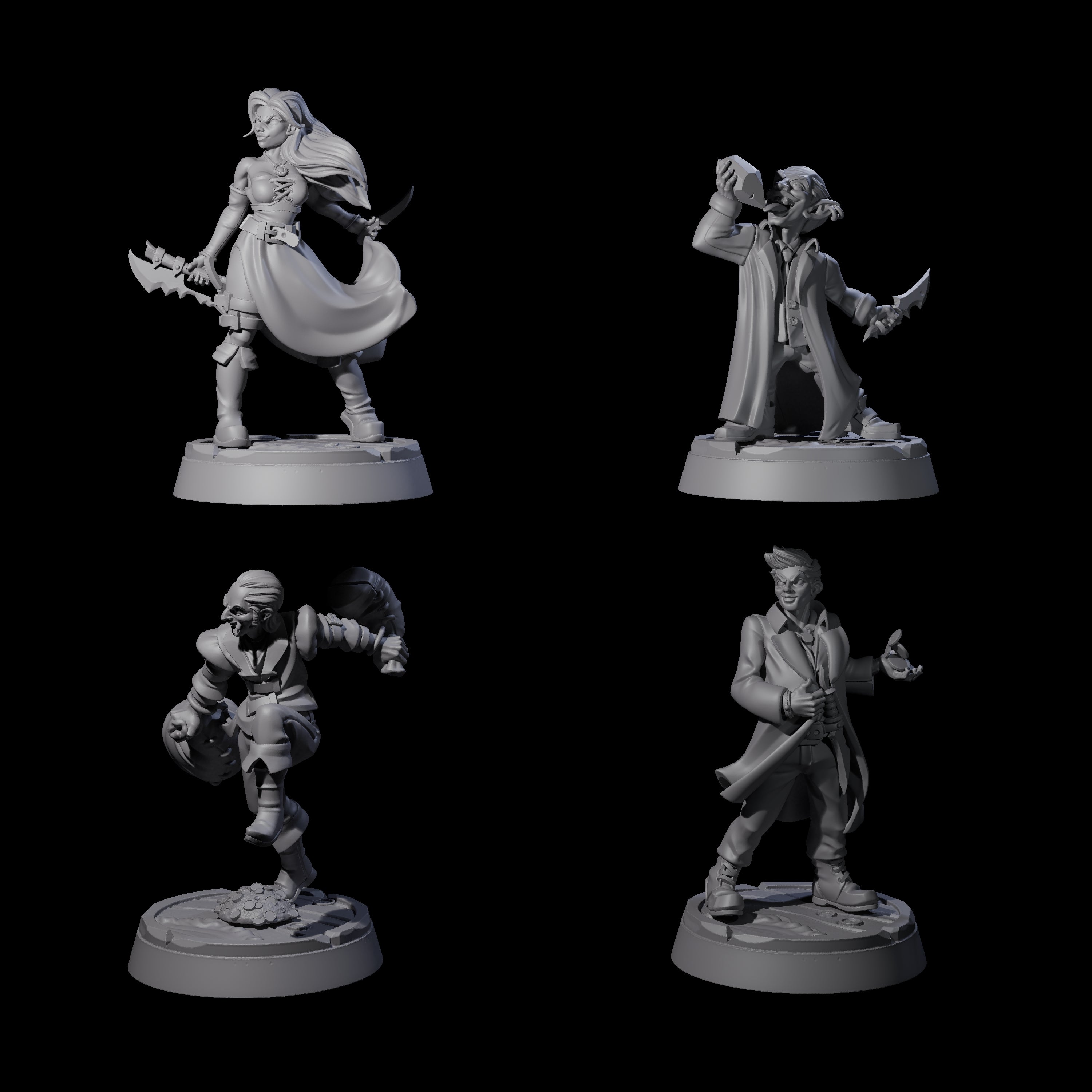 Nefarious Human Crime Bosses Miniature for Dungeons and Dragons, Pathfinder or other TTRPGs