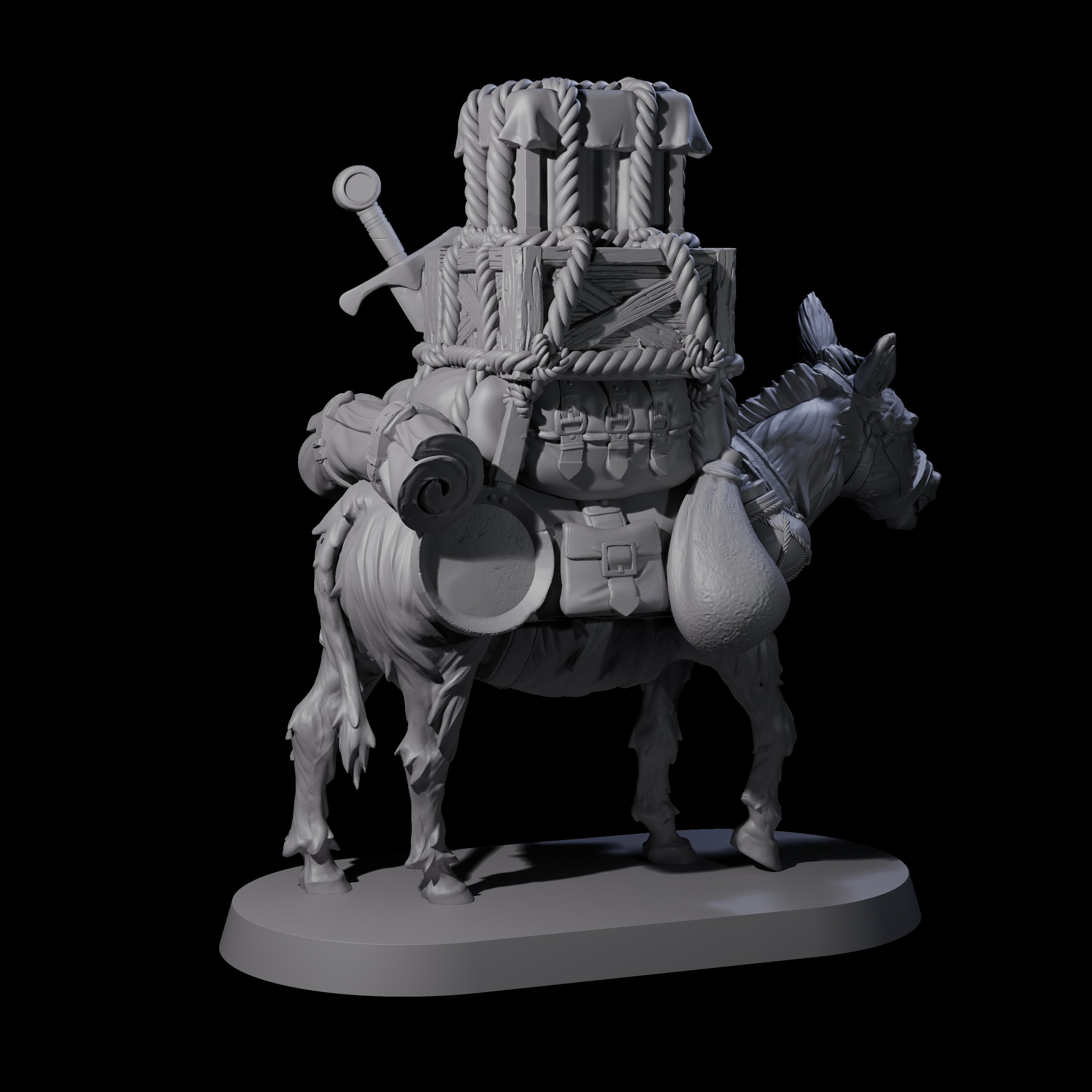 Neighing Donkey Miniature for Dungeons and Dragons, Pathfinder or other TTRPGs