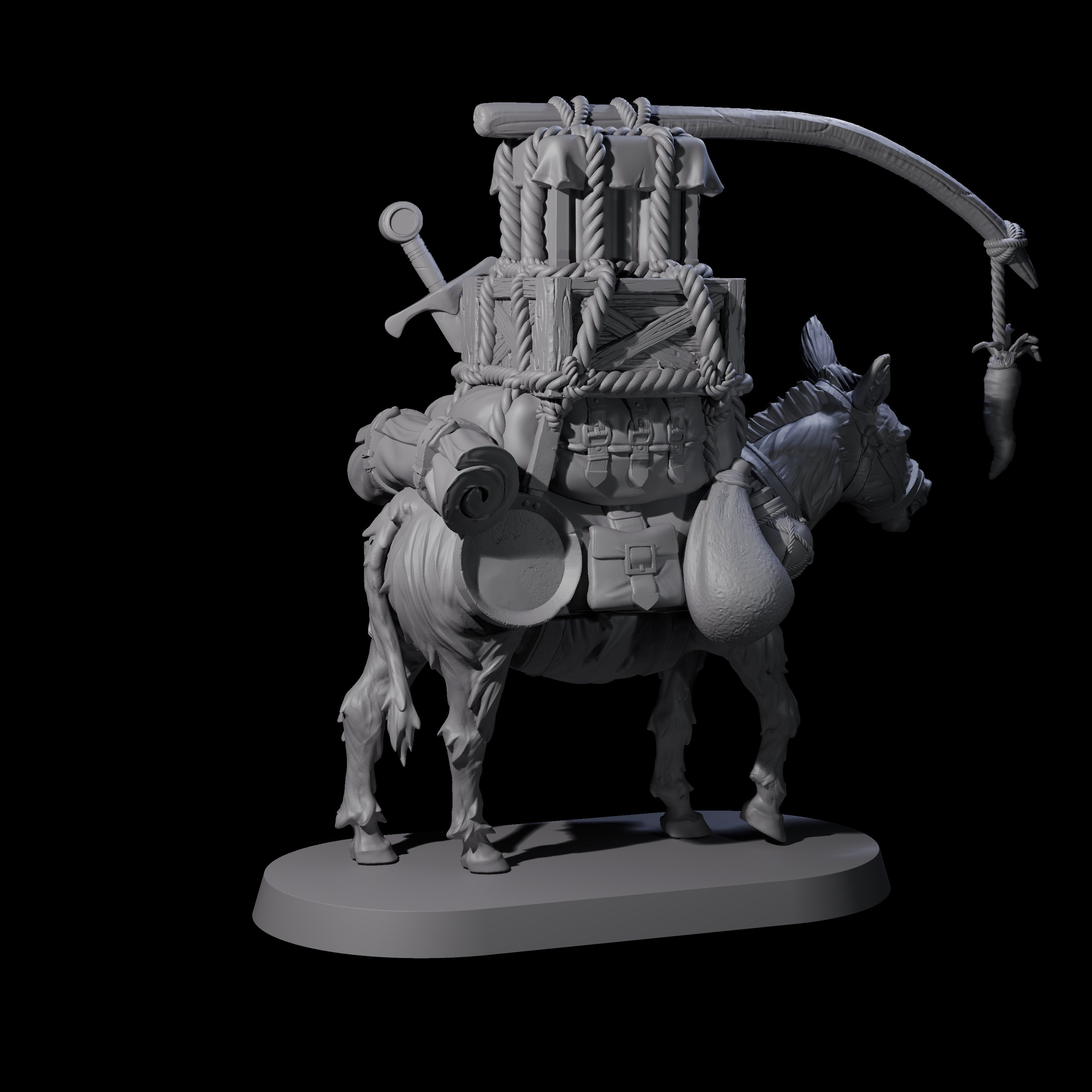 Neighing Donkey Miniature for Dungeons and Dragons, Pathfinder or other TTRPGs
