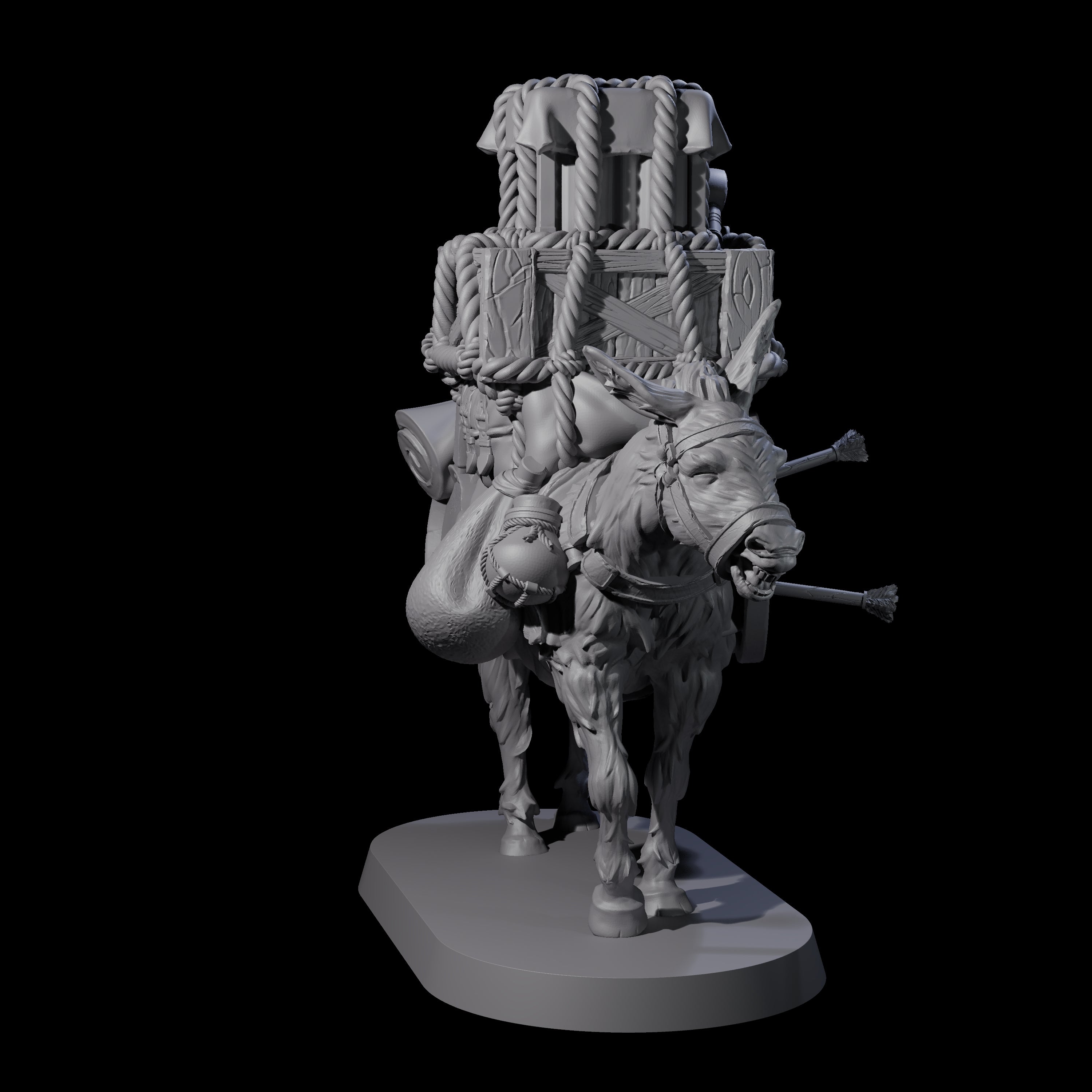 Neighing Donkey Miniature for Dungeons and Dragons, Pathfinder or other TTRPGs