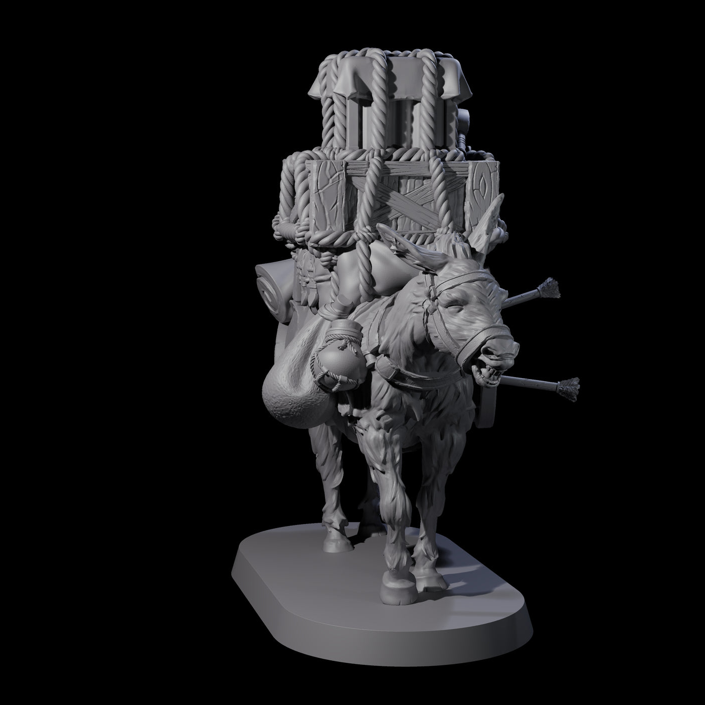 Neighing Donkey Miniature for Dungeons and Dragons, Pathfinder or other TTRPGs