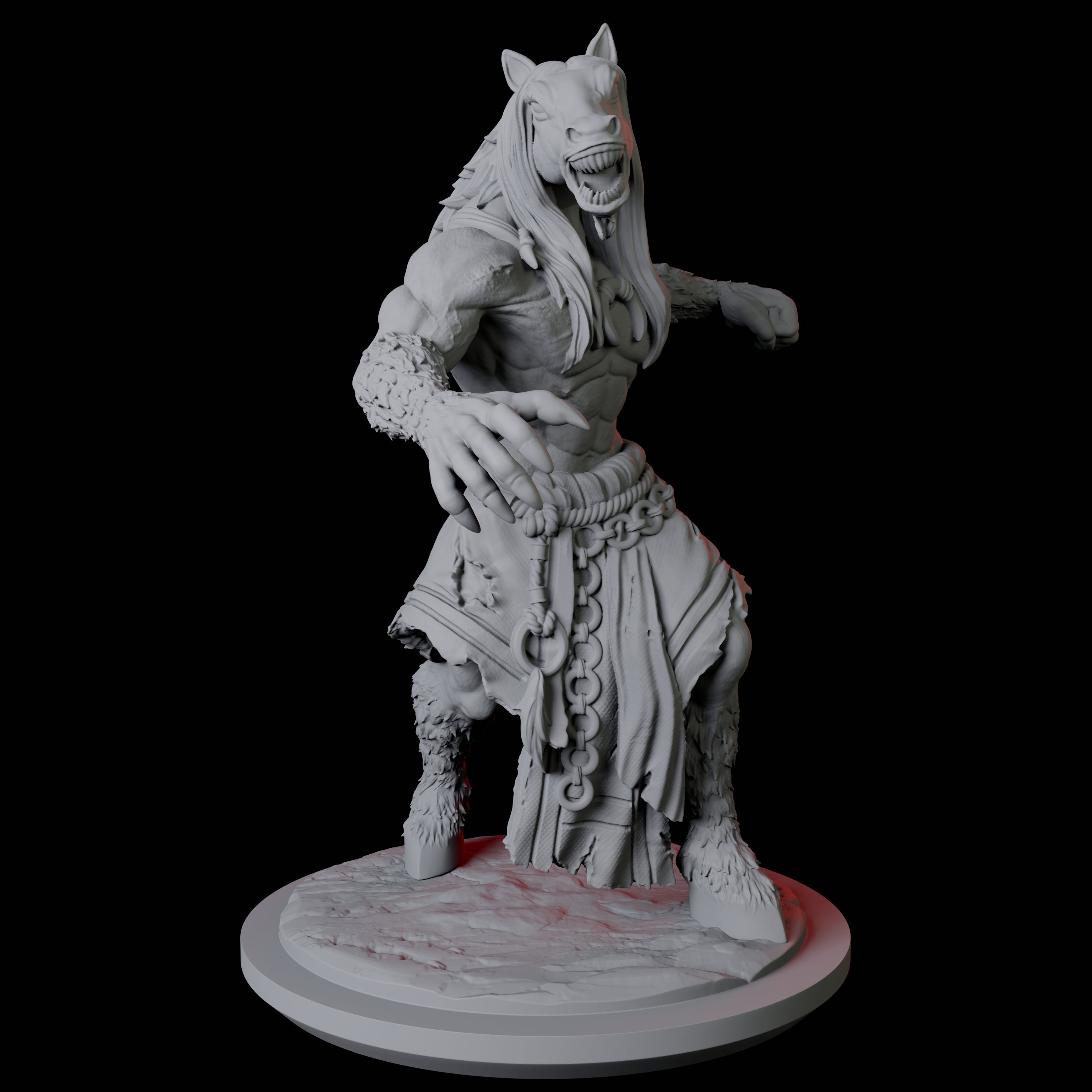 Neighing Reverse Centaur B Miniature for Dungeons and Dragons, Pathfinder or other TTRPGs