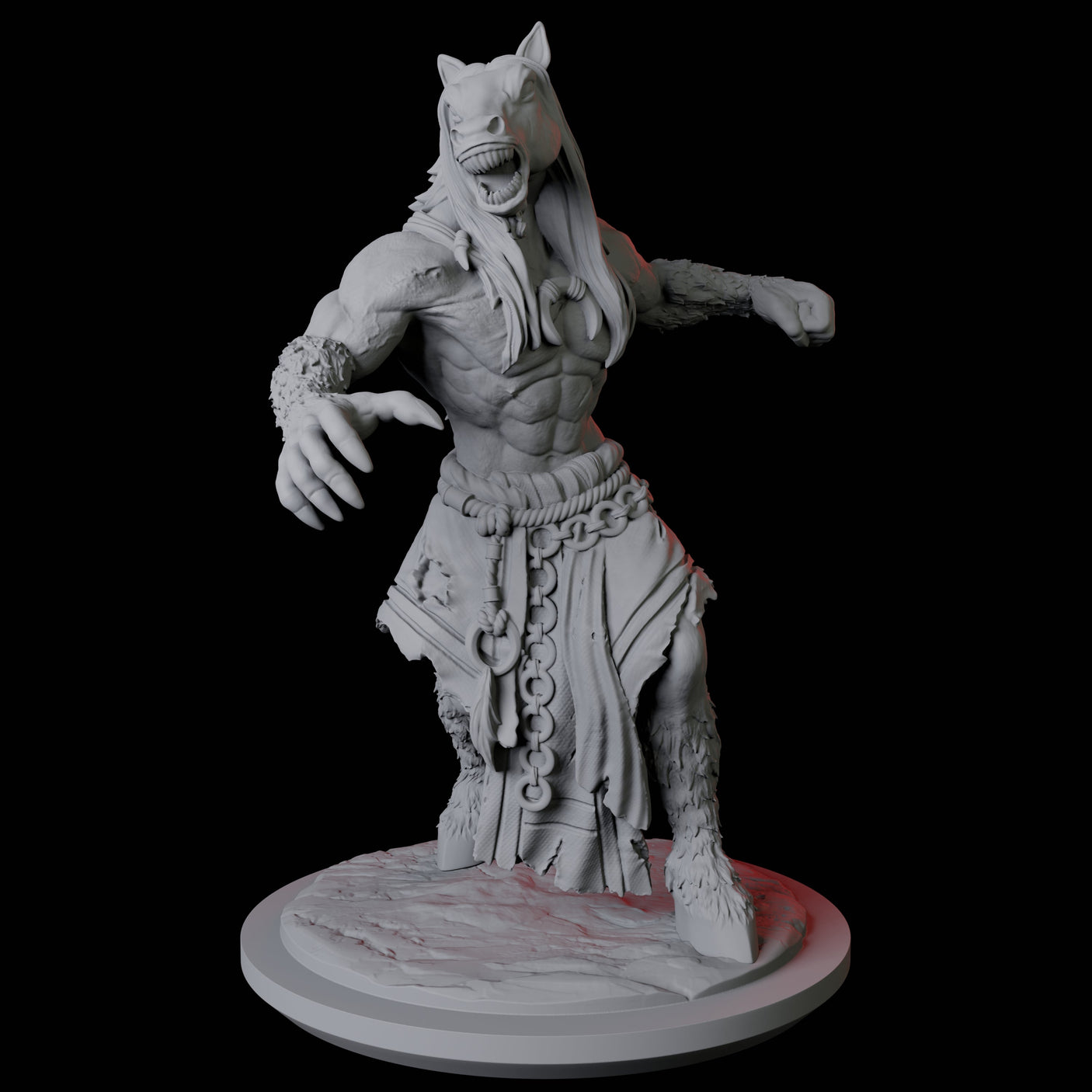 Neighing Reverse Centaur B Miniature for Dungeons and Dragons, Pathfinder or other TTRPGs