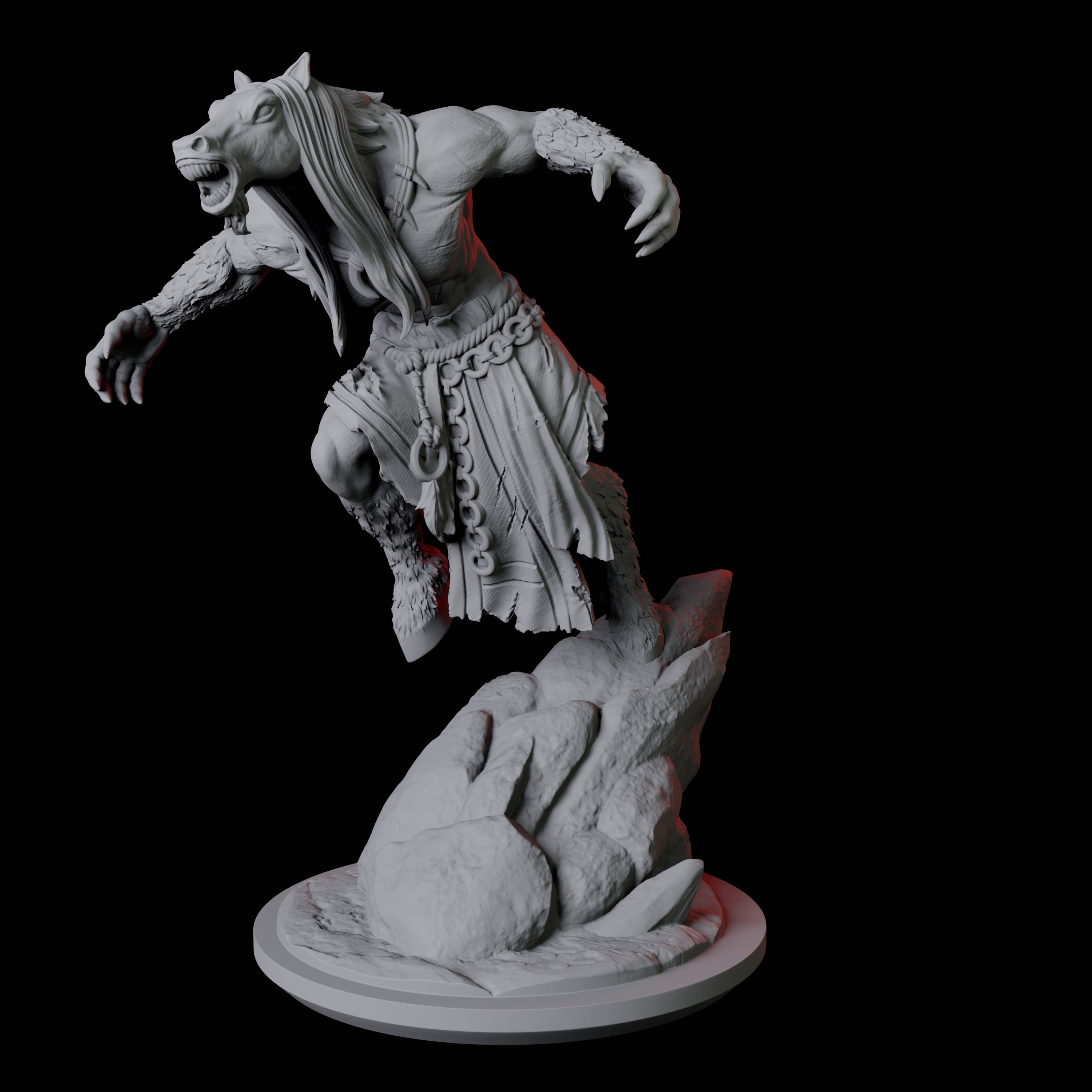 Neighing Reverse Centaur C Miniature for Dungeons and Dragons, Pathfinder or other TTRPGs