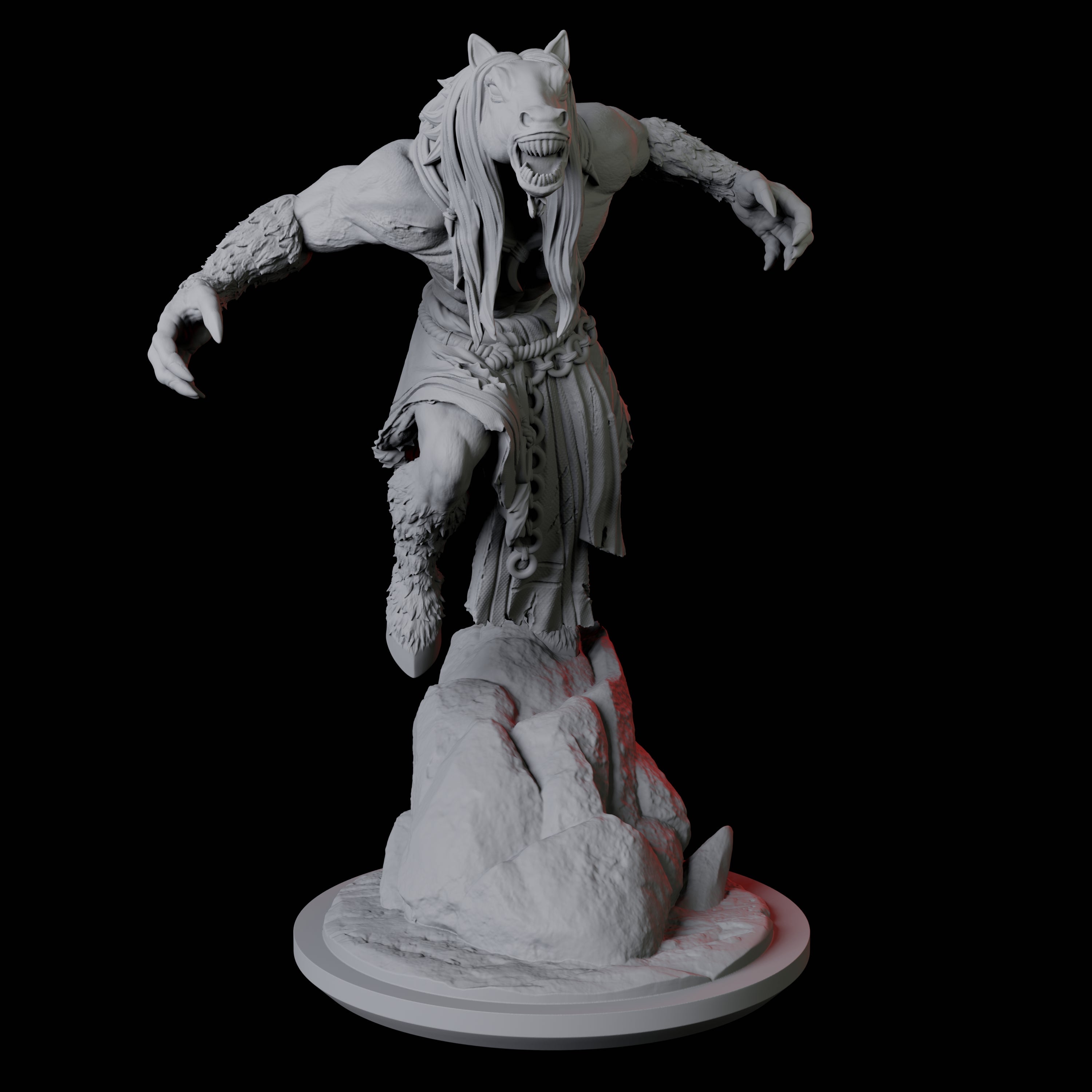 Neighing Reverse Centaur C Miniature for Dungeons and Dragons, Pathfinder or other TTRPGs