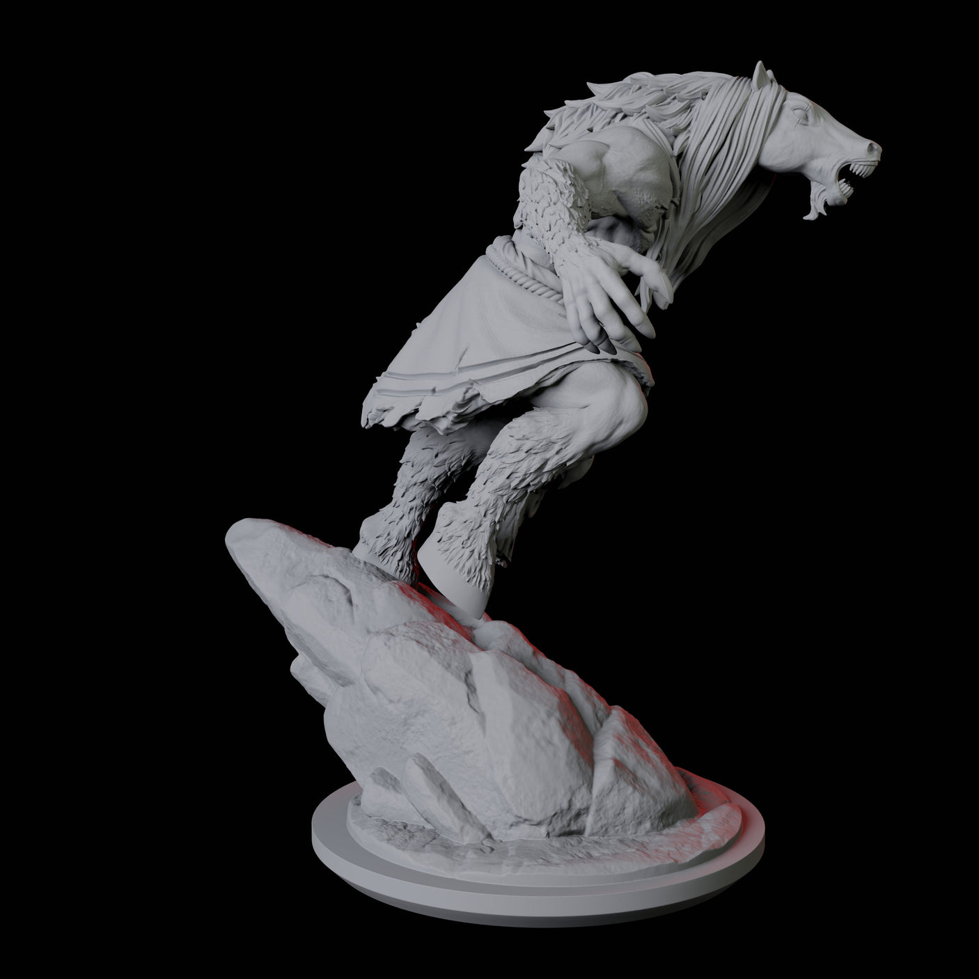 Neighing Reverse Centaur C Miniature for Dungeons and Dragons, Pathfinder or other TTRPGs