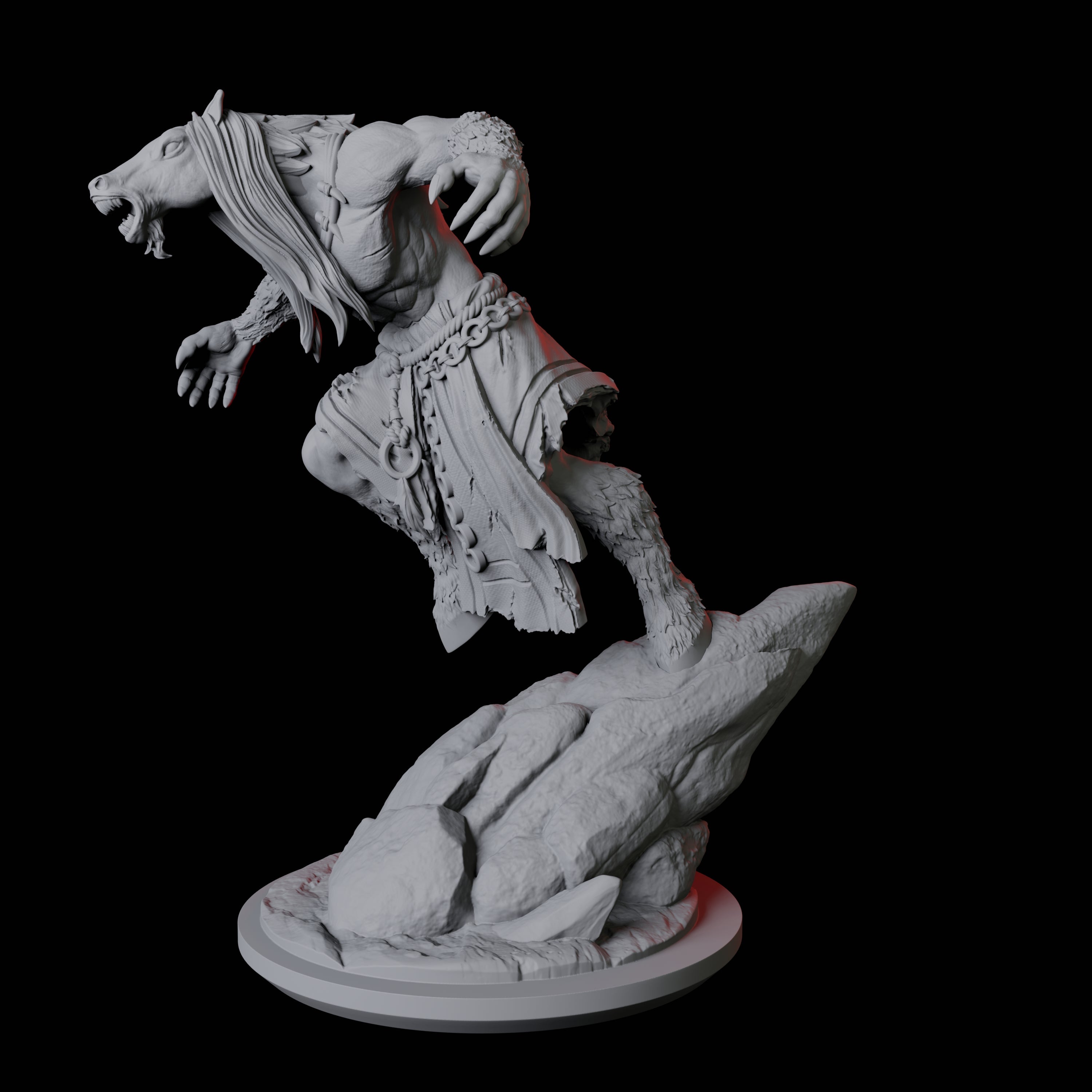 Neighing Reverse Centaur C Miniature for Dungeons and Dragons, Pathfinder or other TTRPGs