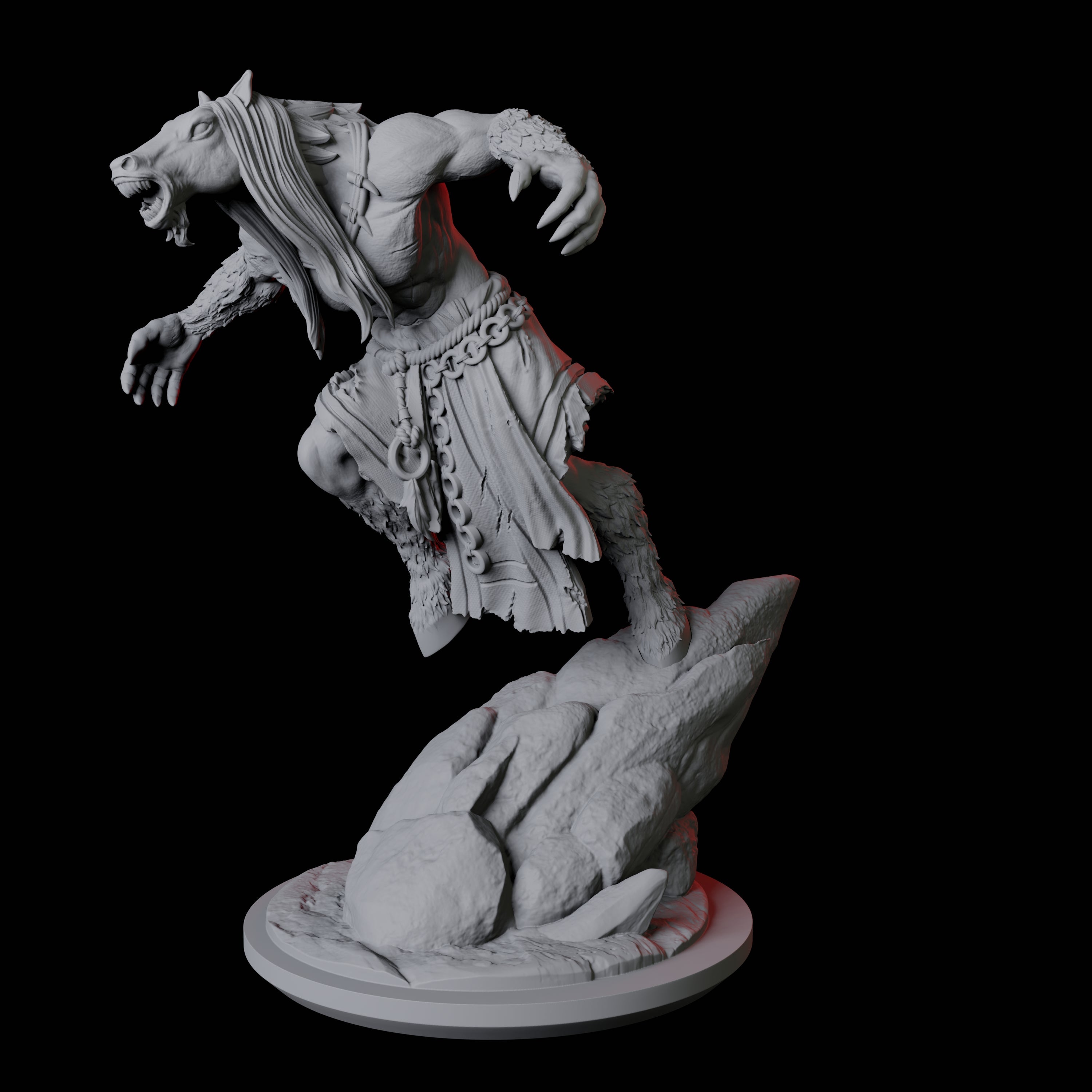 Neighing Reverse Centaur C Miniature for Dungeons and Dragons, Pathfinder or other TTRPGs