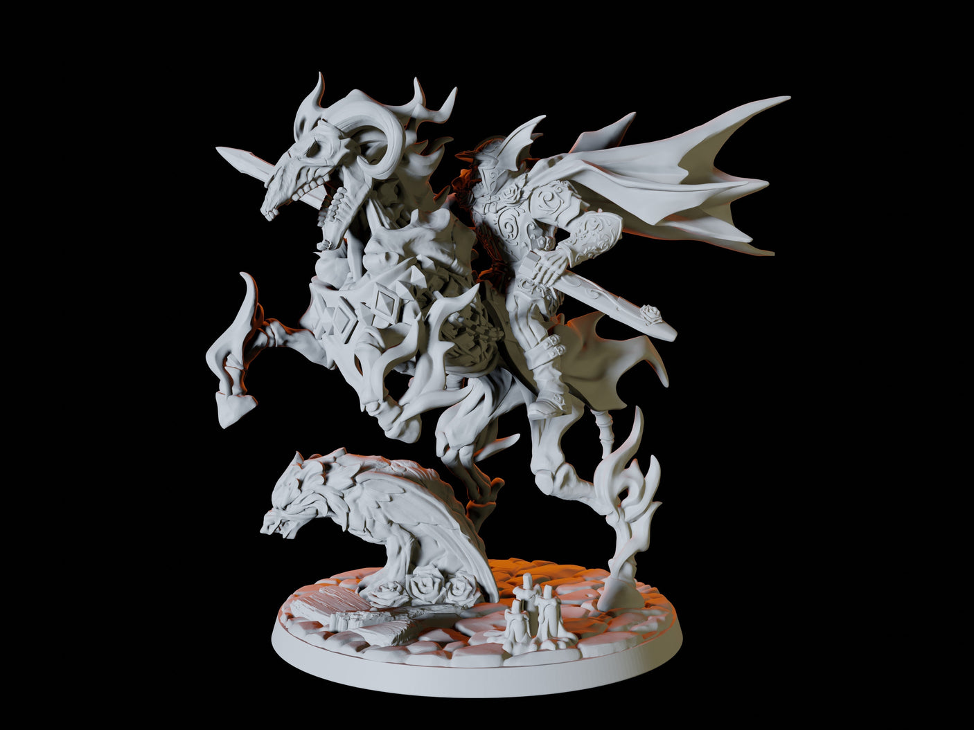 Nightmare Steed Miniature for Dungeons and Dragons, Pathfinder or other TTRPGs