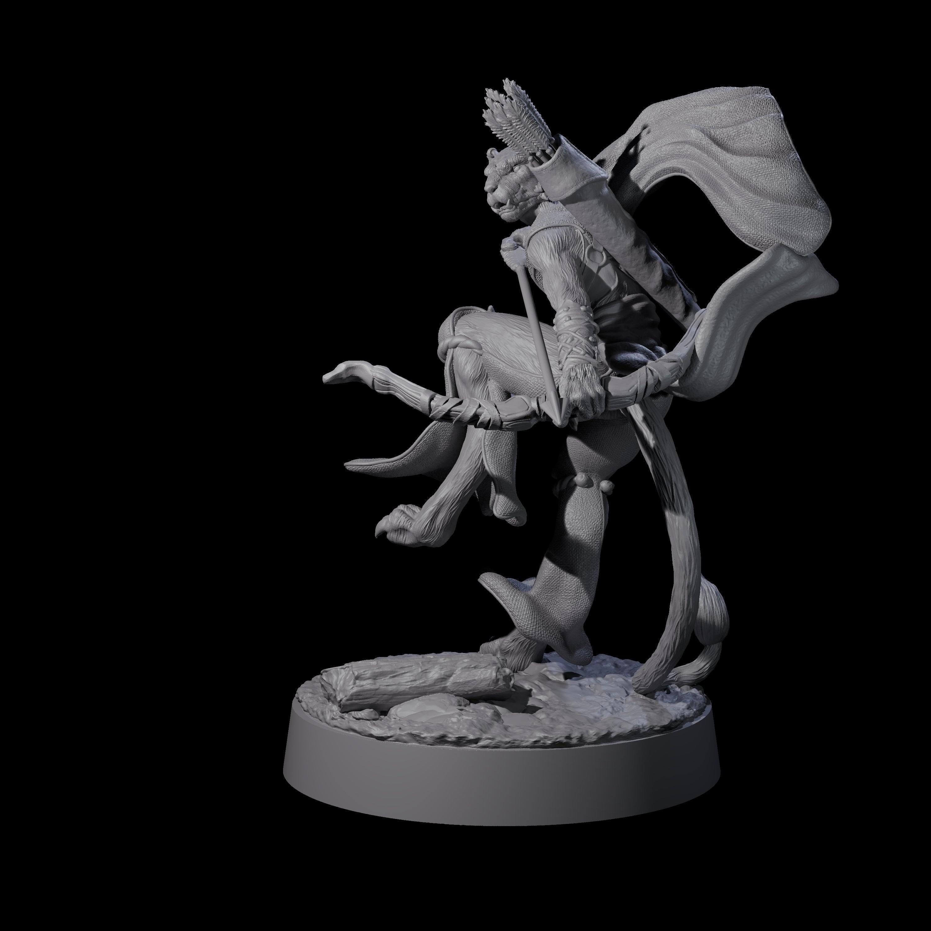 Noble Leonin Huntress B Miniature for Dungeons and Dragons, Pathfinder or other TTRPGs