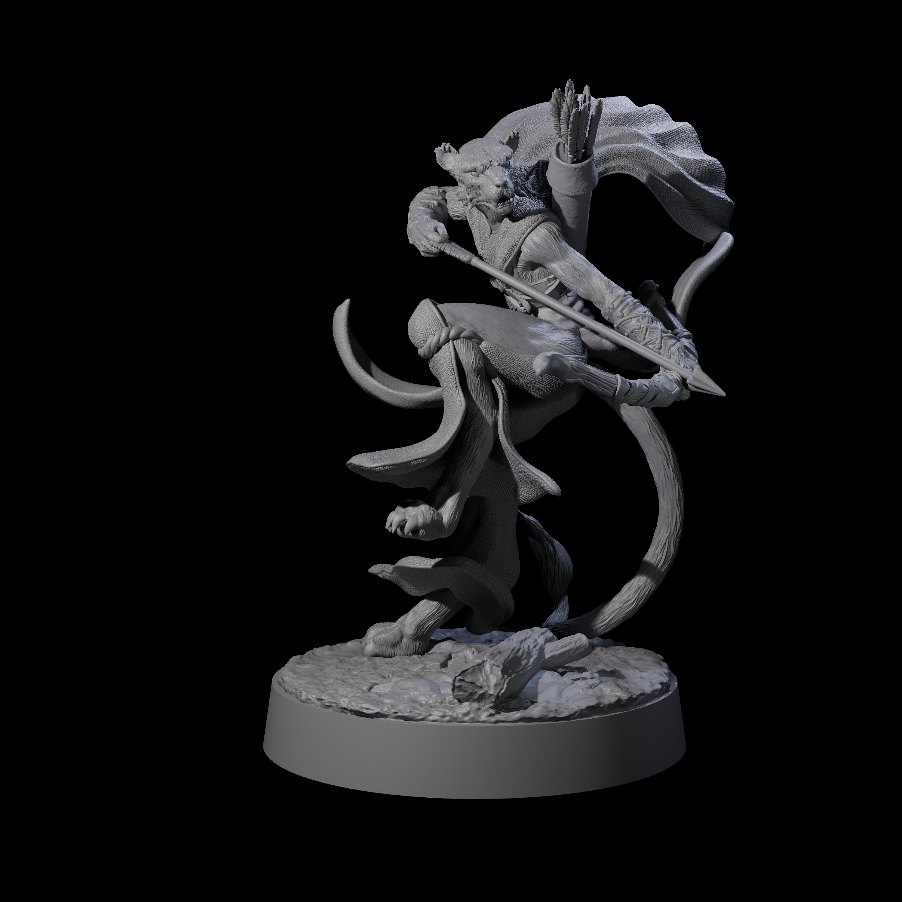 Noble Leonin Huntress B Miniature for Dungeons and Dragons, Pathfinder or other TTRPGs