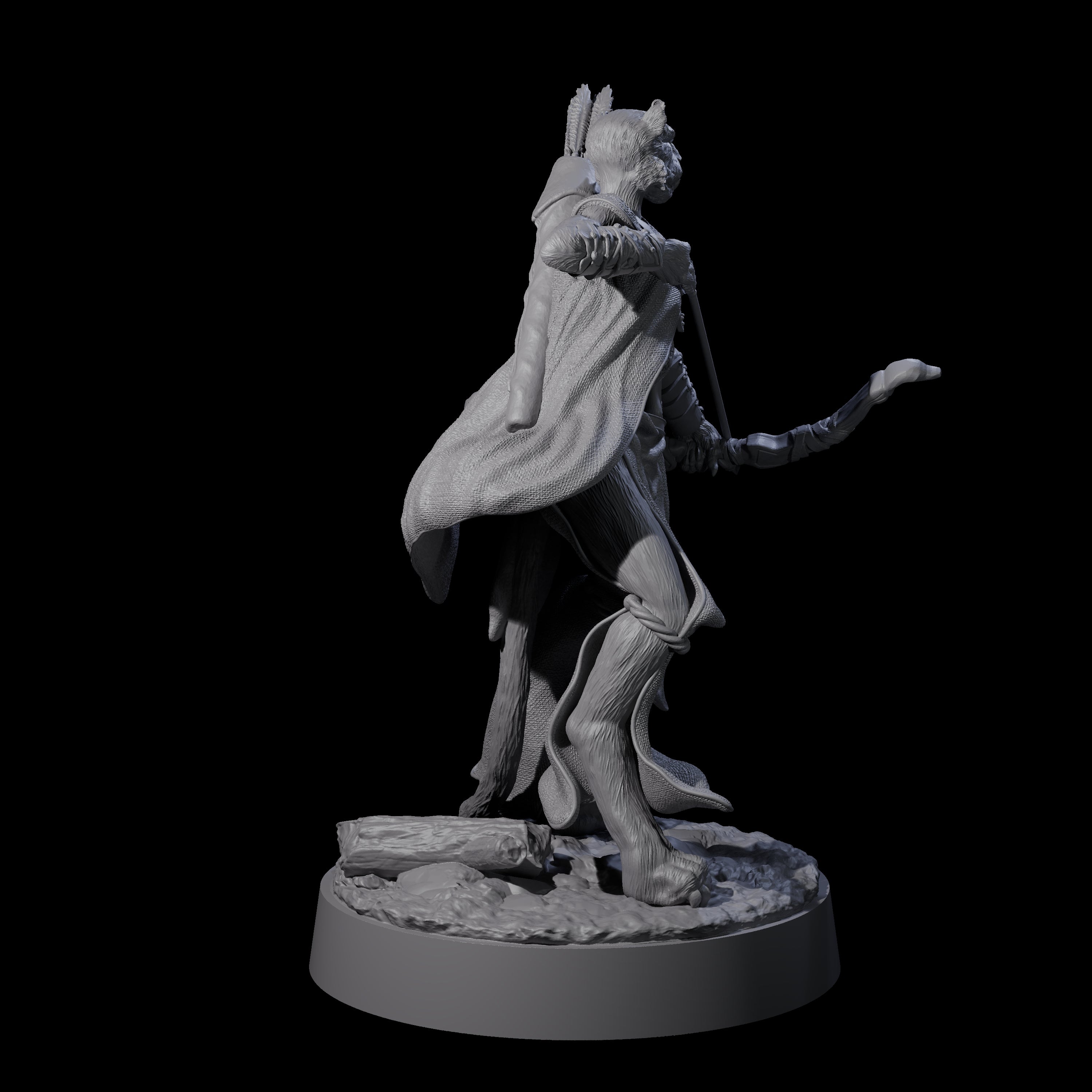 Noble Leonin Huntress C Miniature for Dungeons and Dragons, Pathfinder or other TTRPGs