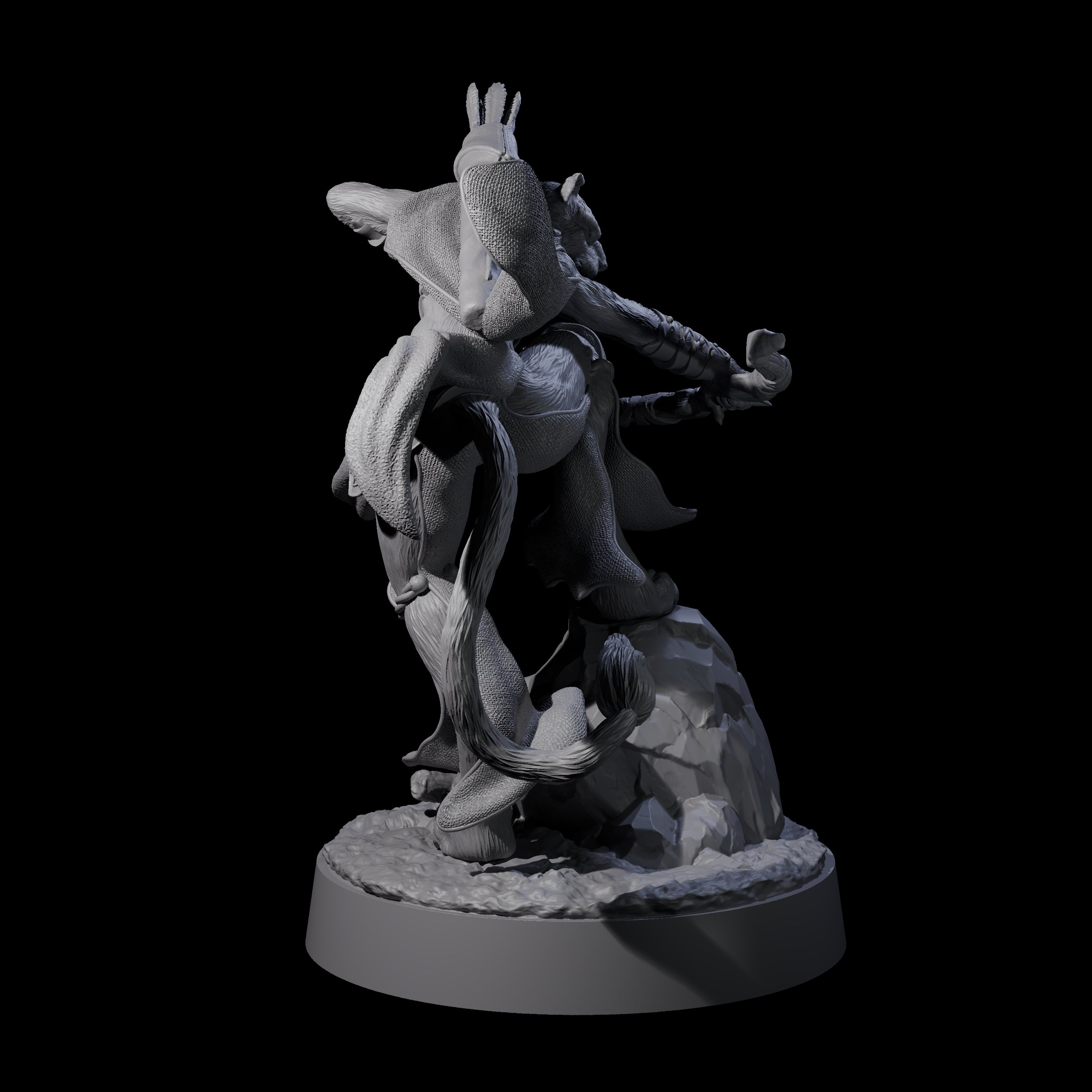 Noble Leonin Huntress D Miniature for Dungeons and Dragons, Pathfinder or other TTRPGs