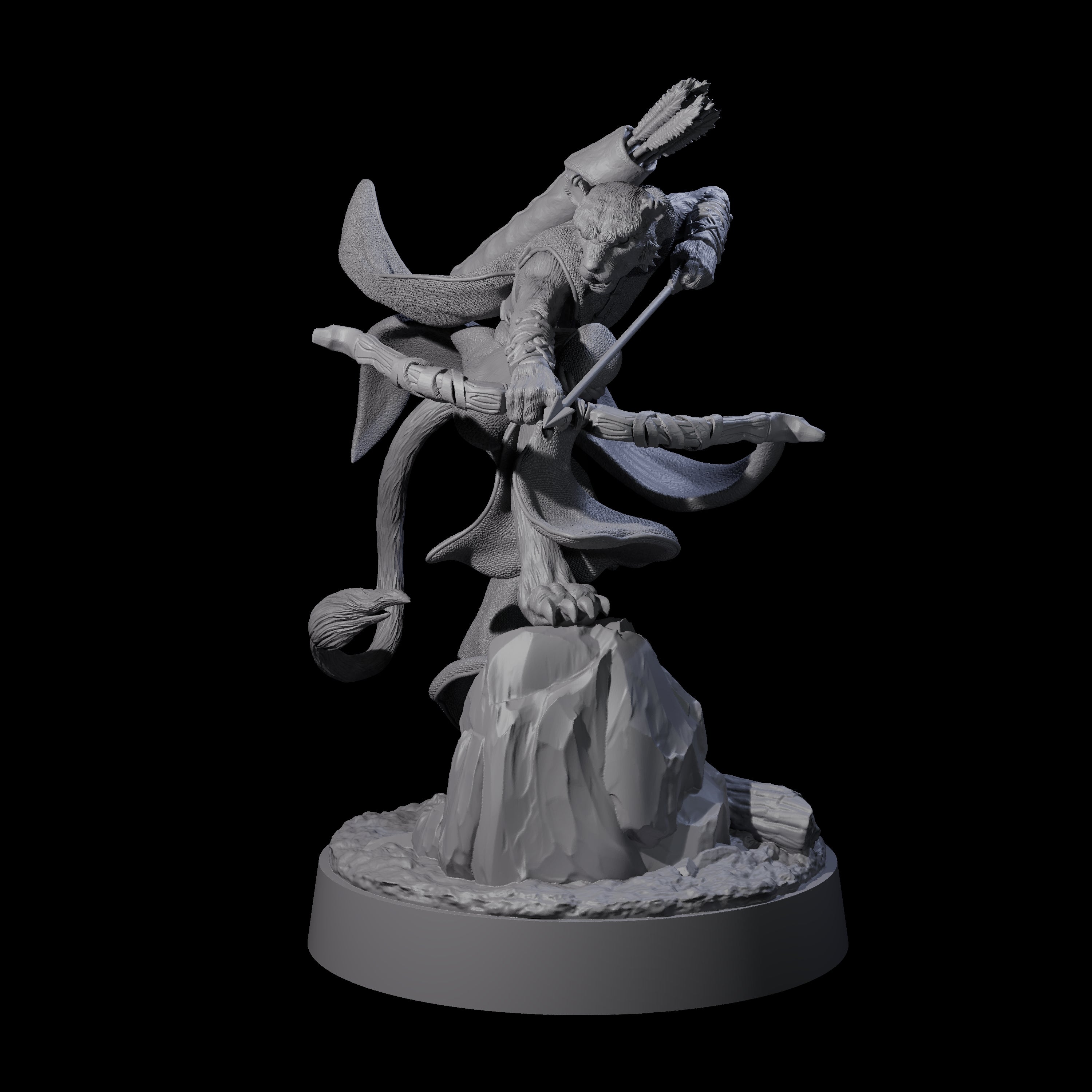 Noble Leonin Huntress D Miniature for Dungeons and Dragons, Pathfinder or other TTRPGs