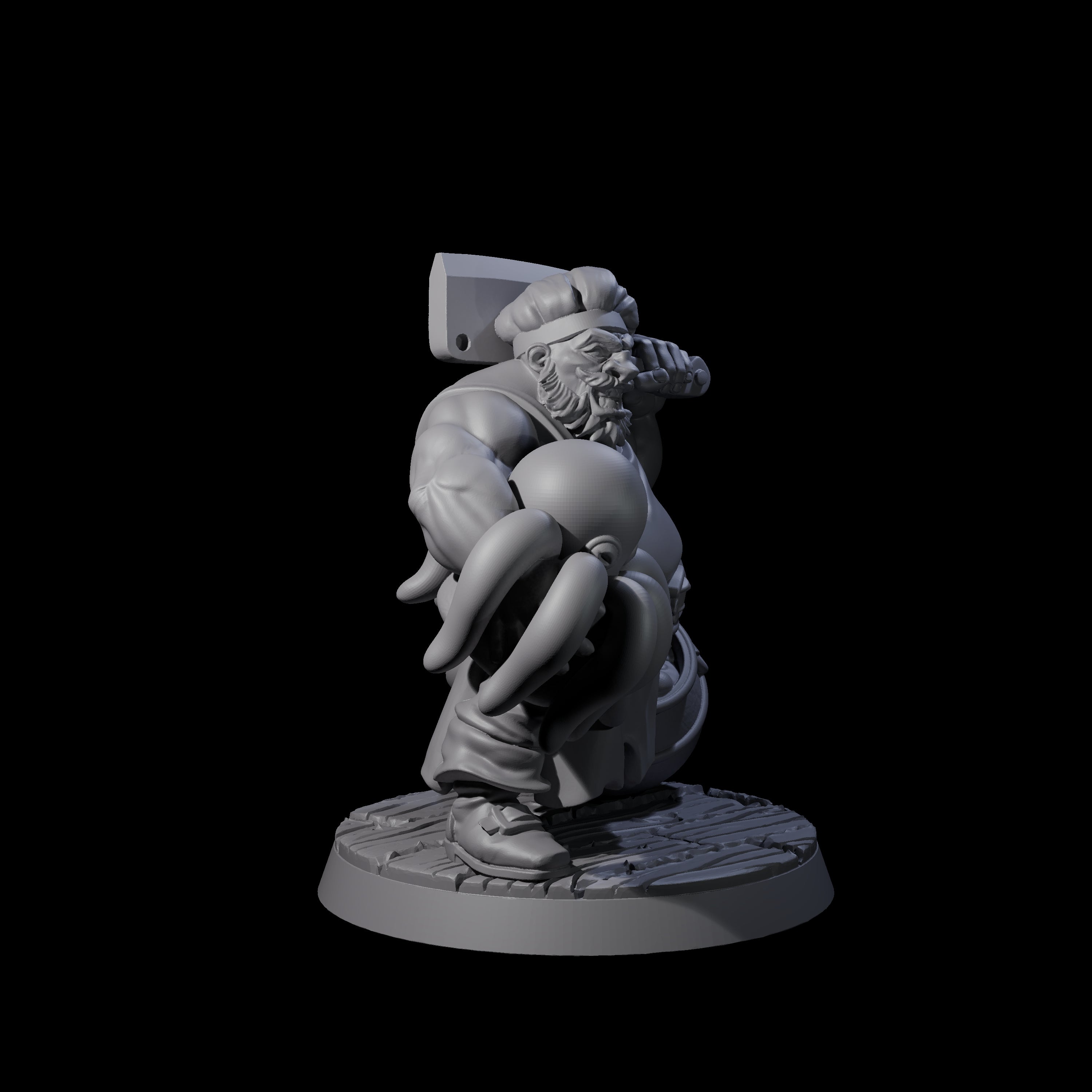 Octopus Loving Pirate Chef Miniature for Dungeons and Dragons, Pathfinder or other TTRPGs
