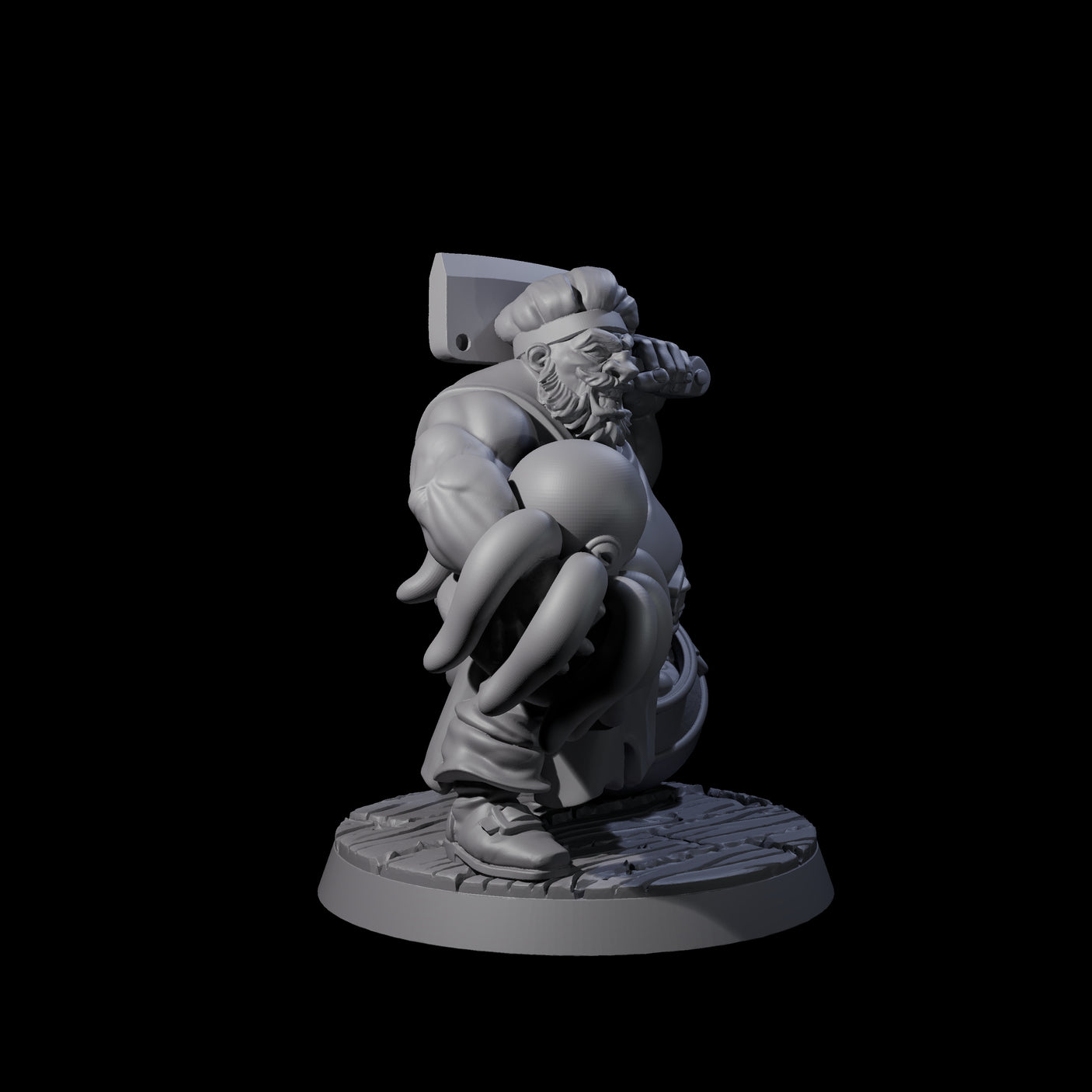 Octopus Loving Pirate Chef Miniature for Dungeons and Dragons, Pathfinder or other TTRPGs