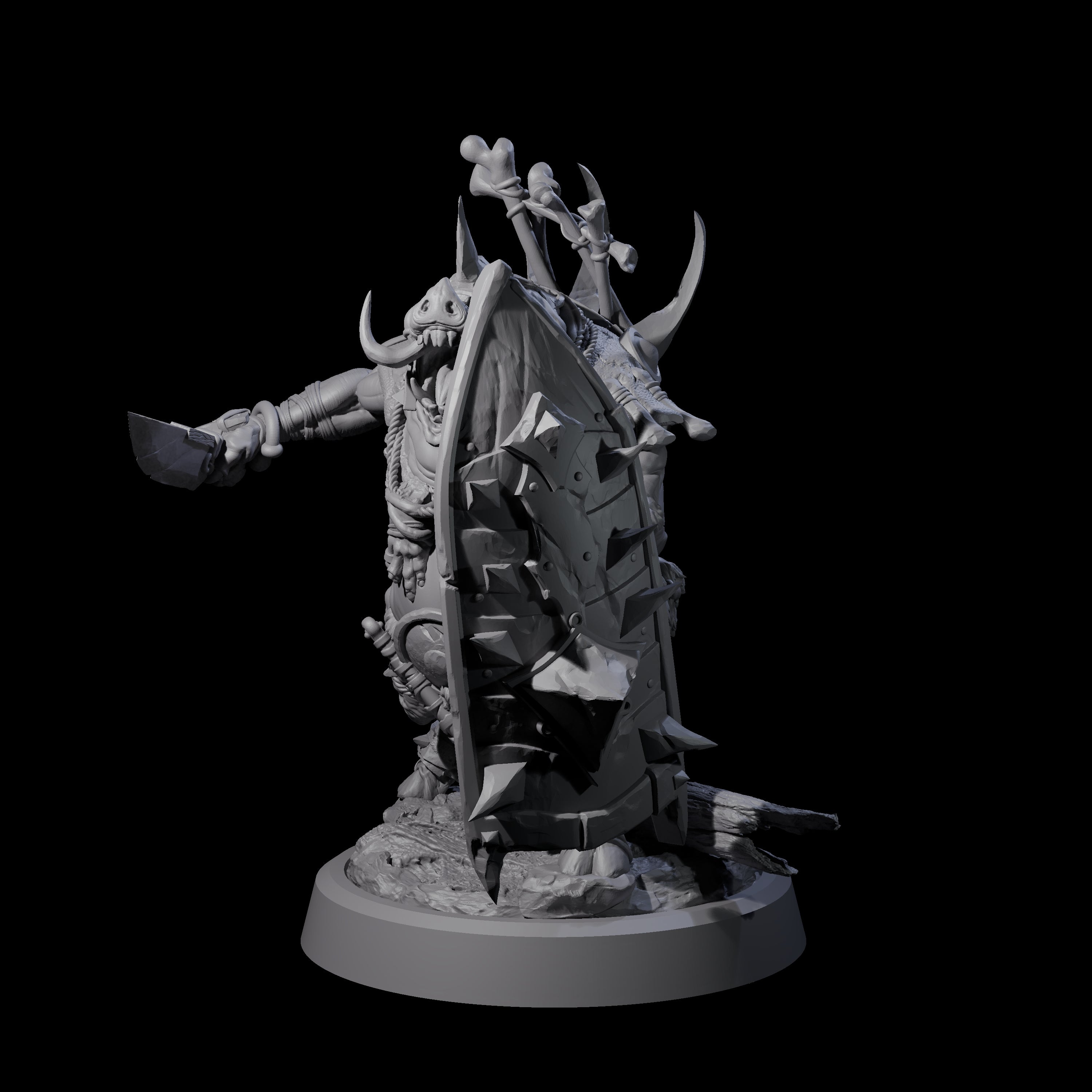 Oinking Boarfolk Soldier A Miniature for Dungeons and Dragons, Pathfinder or other TTRPGs