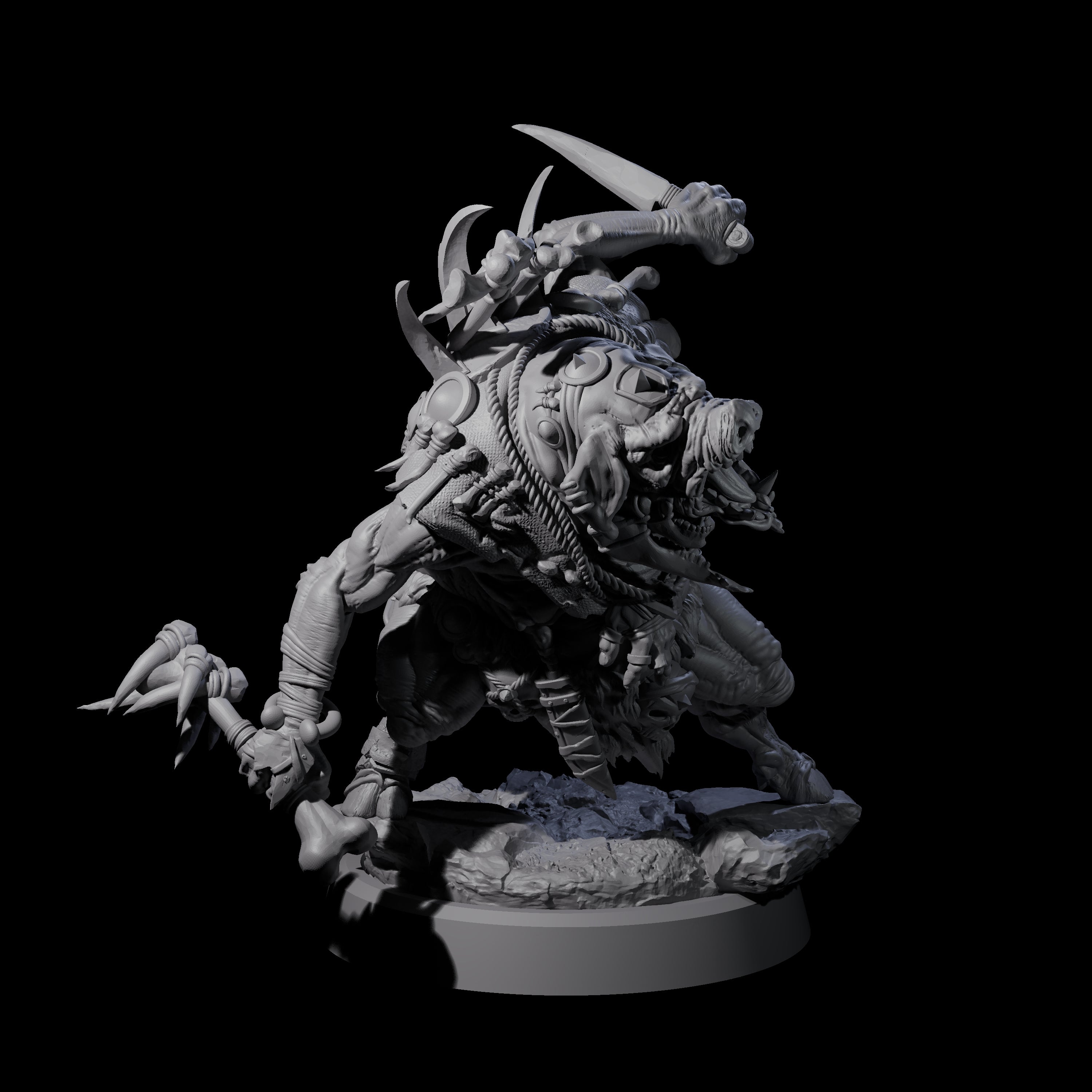 Oinking Boarfolk Soldier C Miniature for Dungeons and Dragons, Pathfinder or other TTRPGs