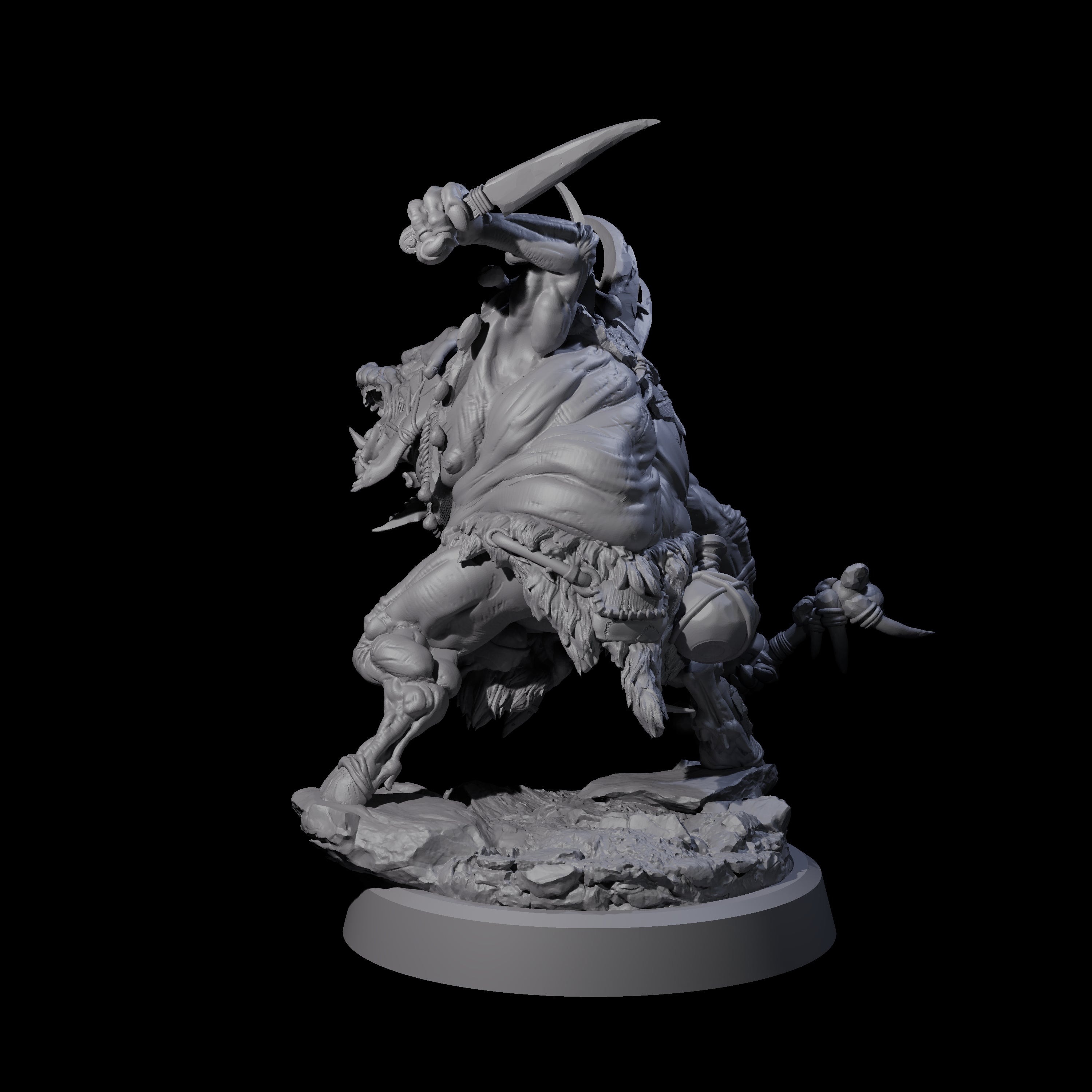 Oinking Boarfolk Soldier C Miniature for Dungeons and Dragons, Pathfinder or other TTRPGs