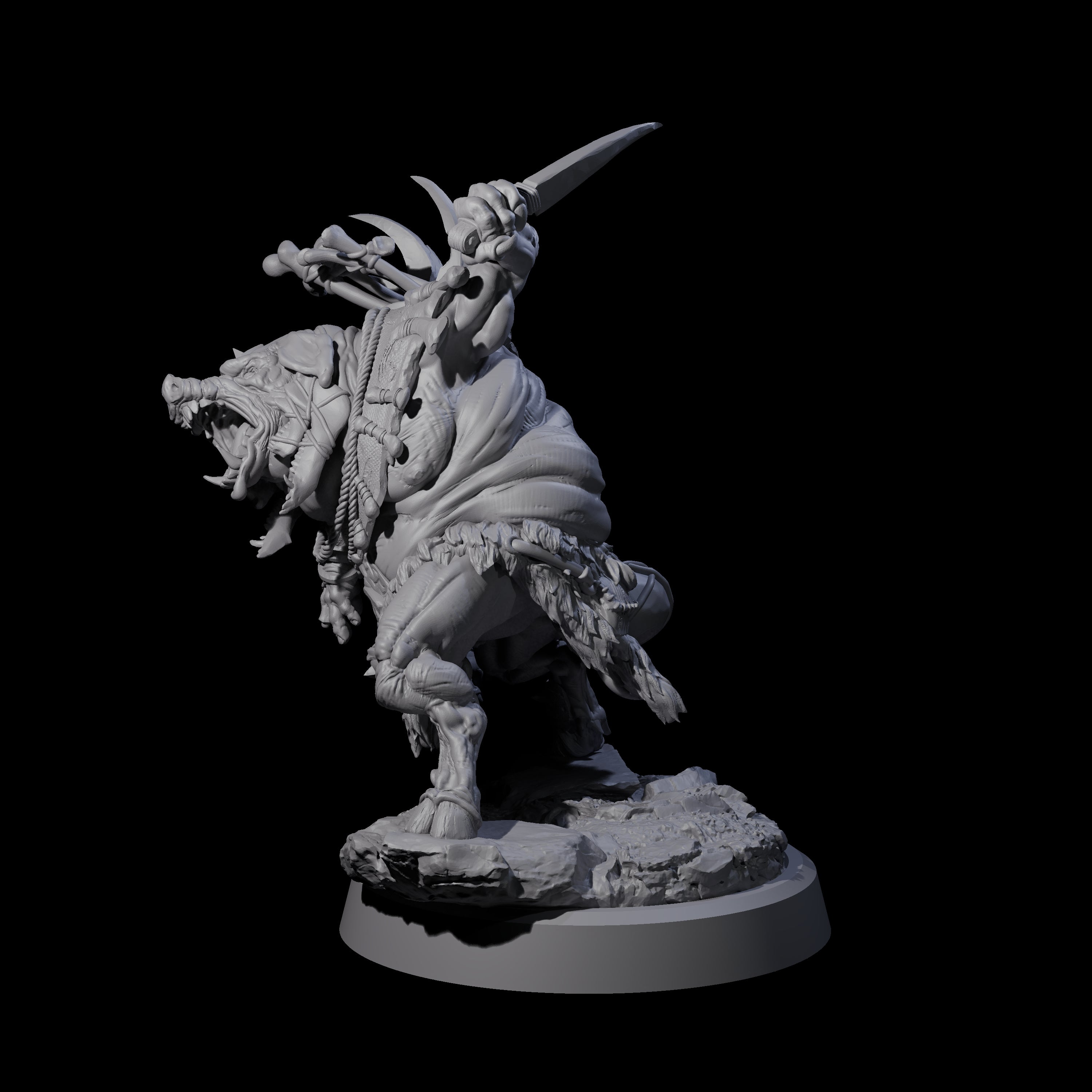 Oinking Boarfolk Soldier C Miniature for Dungeons and Dragons, Pathfinder or other TTRPGs