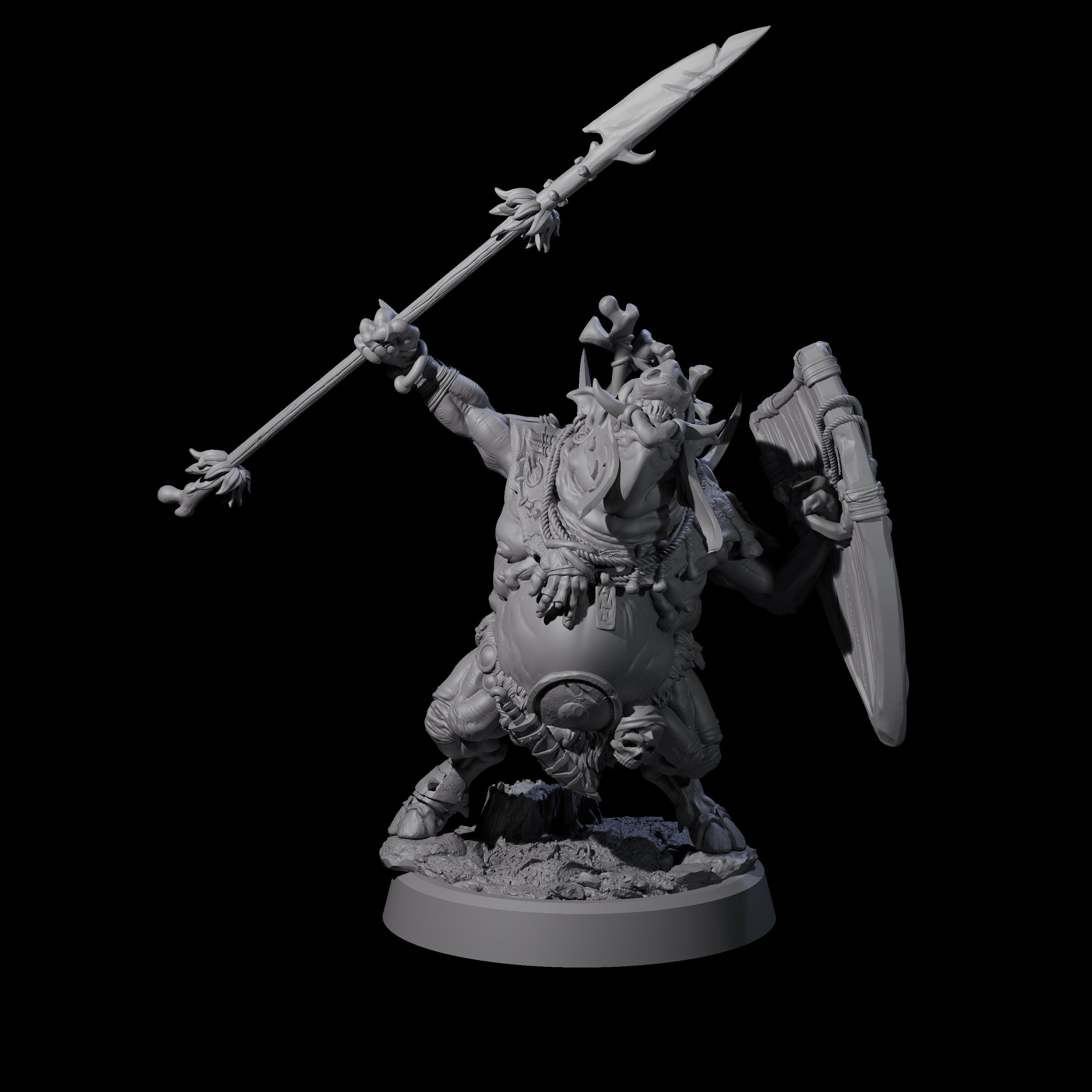 Oinking Boarfolk Soldier D Miniature for Dungeons and Dragons, Pathfinder or other TTRPGs