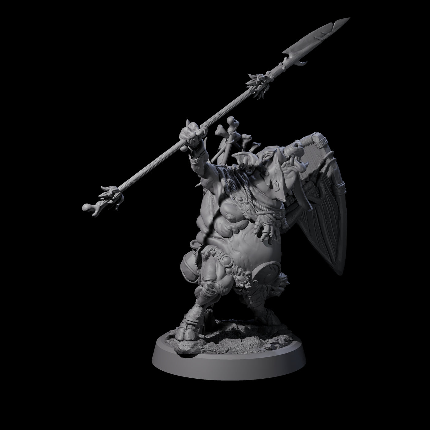 Oinking Boarfolk Soldier D Miniature for Dungeons and Dragons, Pathfinder or other TTRPGs