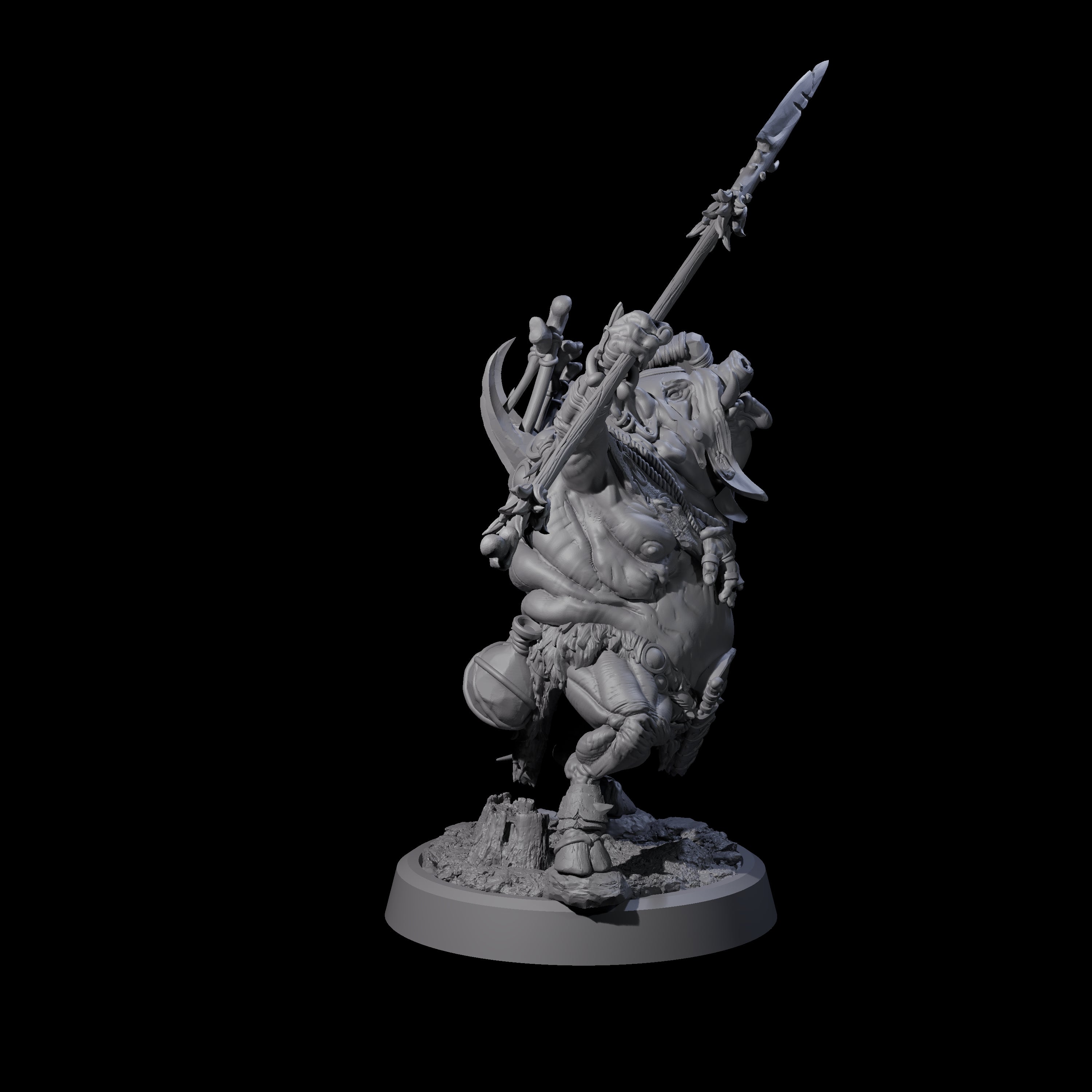 Oinking Boarfolk Soldier D Miniature for Dungeons and Dragons, Pathfinder or other TTRPGs