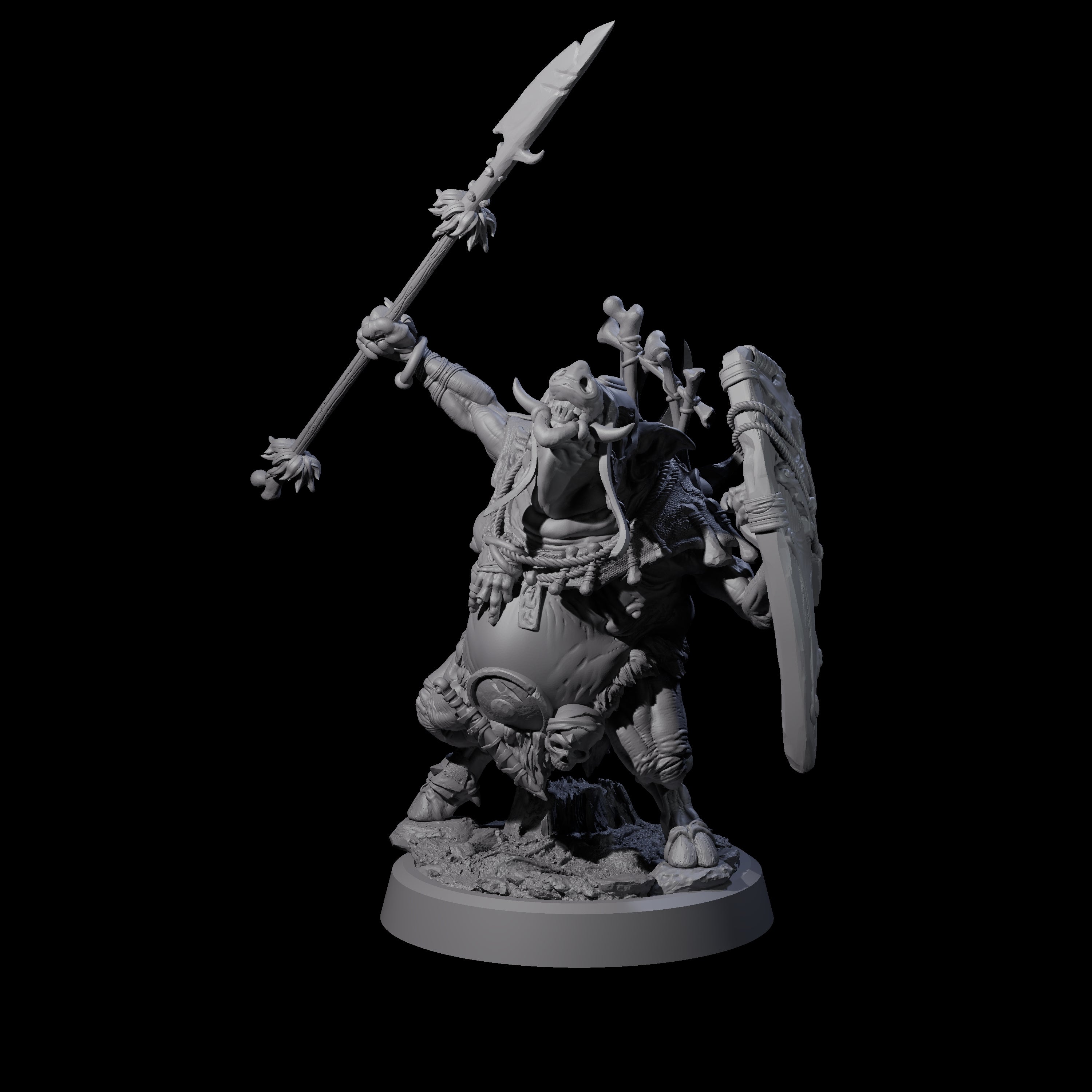 Oinking Boarfolk Soldier D Miniature for Dungeons and Dragons, Pathfinder or other TTRPGs