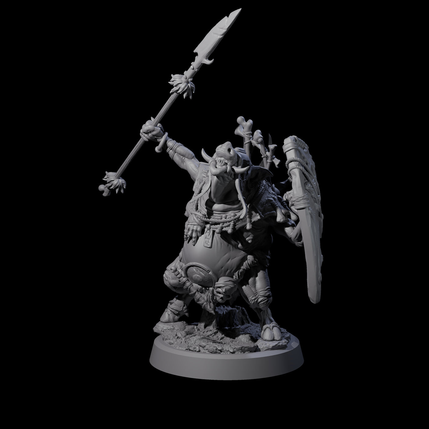Oinking Boarfolk Soldier D Miniature for Dungeons and Dragons, Pathfinder or other TTRPGs