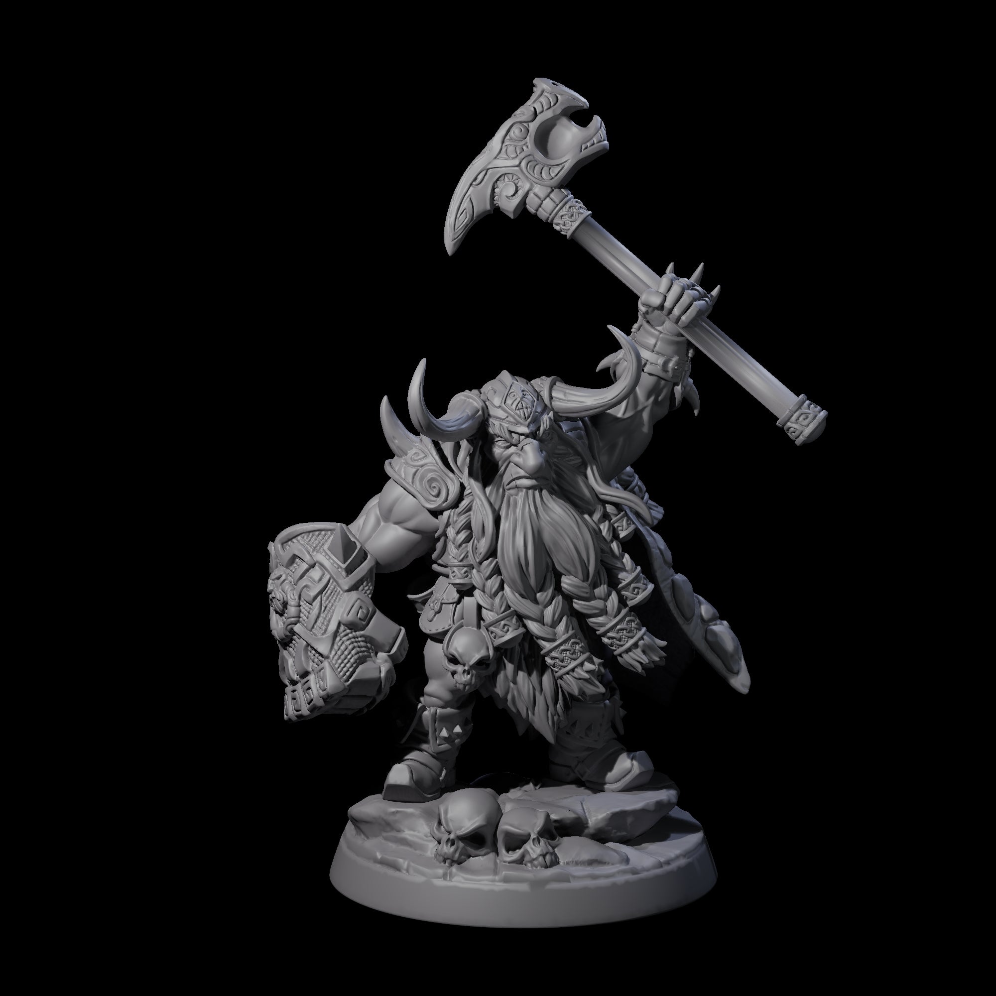 Old Battlefist Dwarf Leader Miniature for Dungeons and Dragons, Pathfinder or other TTRPGs